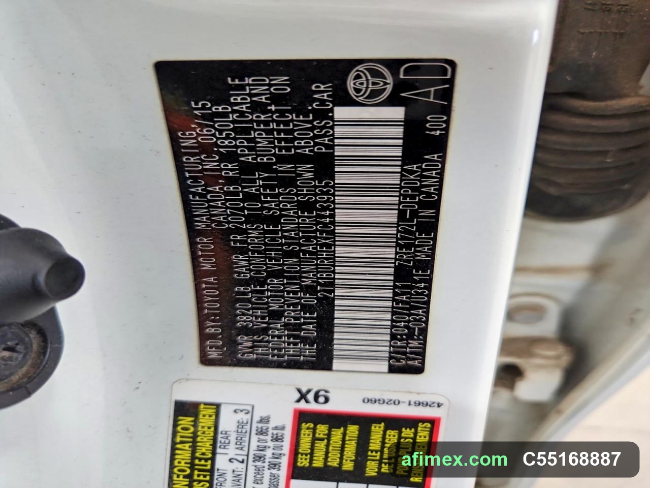 2015 Toyota Corolla for sale in Mauritania - Ref C55168887, photo 13