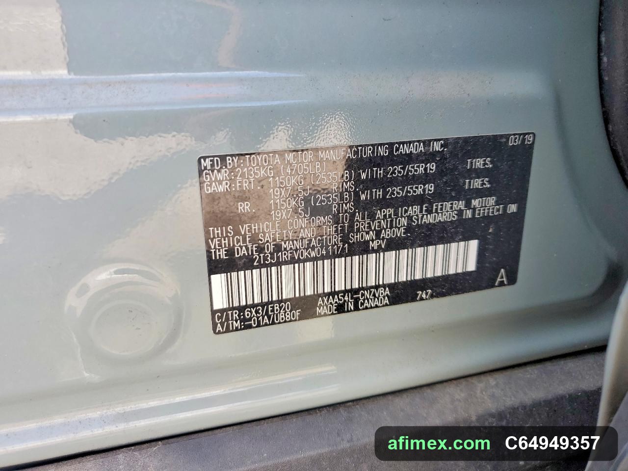 2019 Toyota RAV4 for sale in Mauritania - Ref C64949357, photo 13