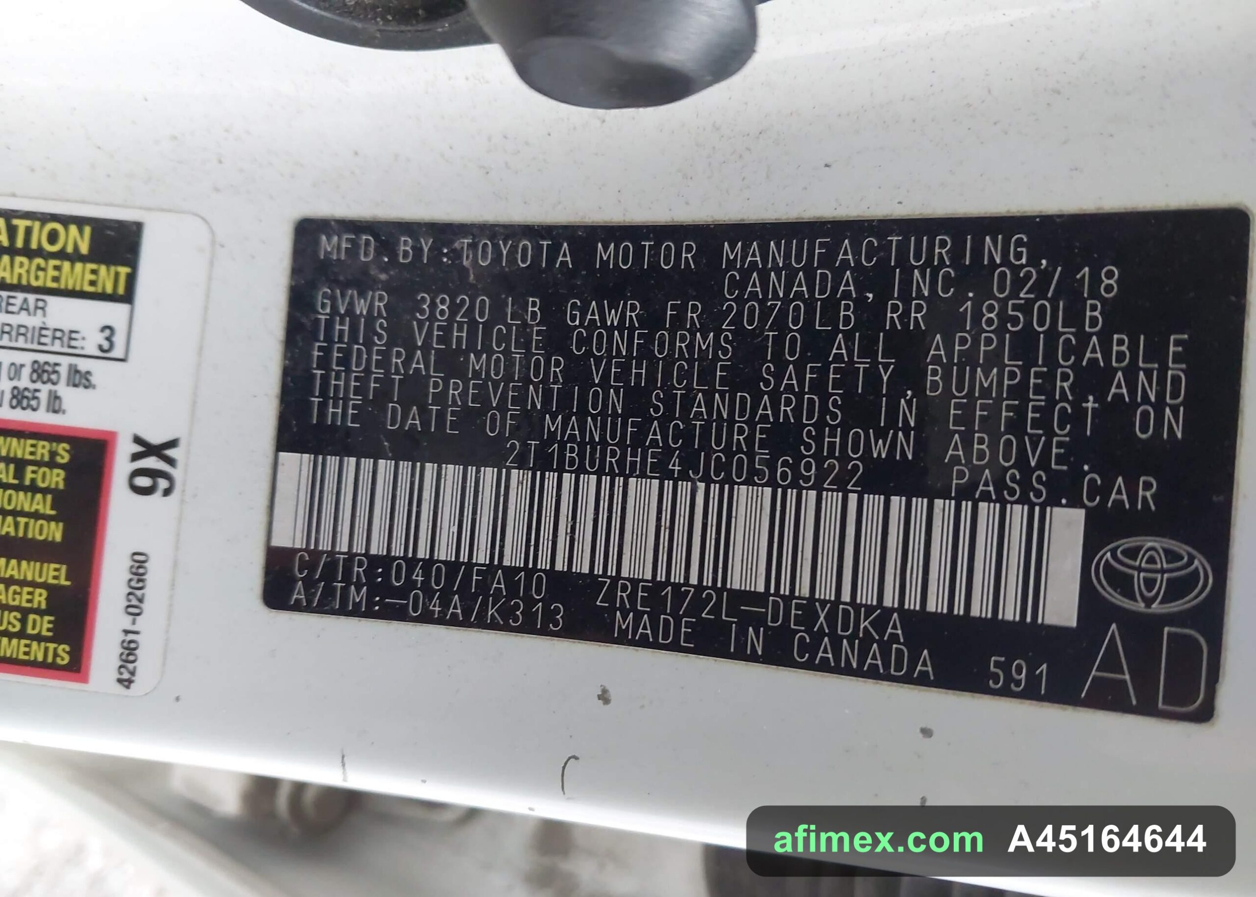 2018 Toyota Corolla for sale in Mauritania - Ref A45164644, photo 9
