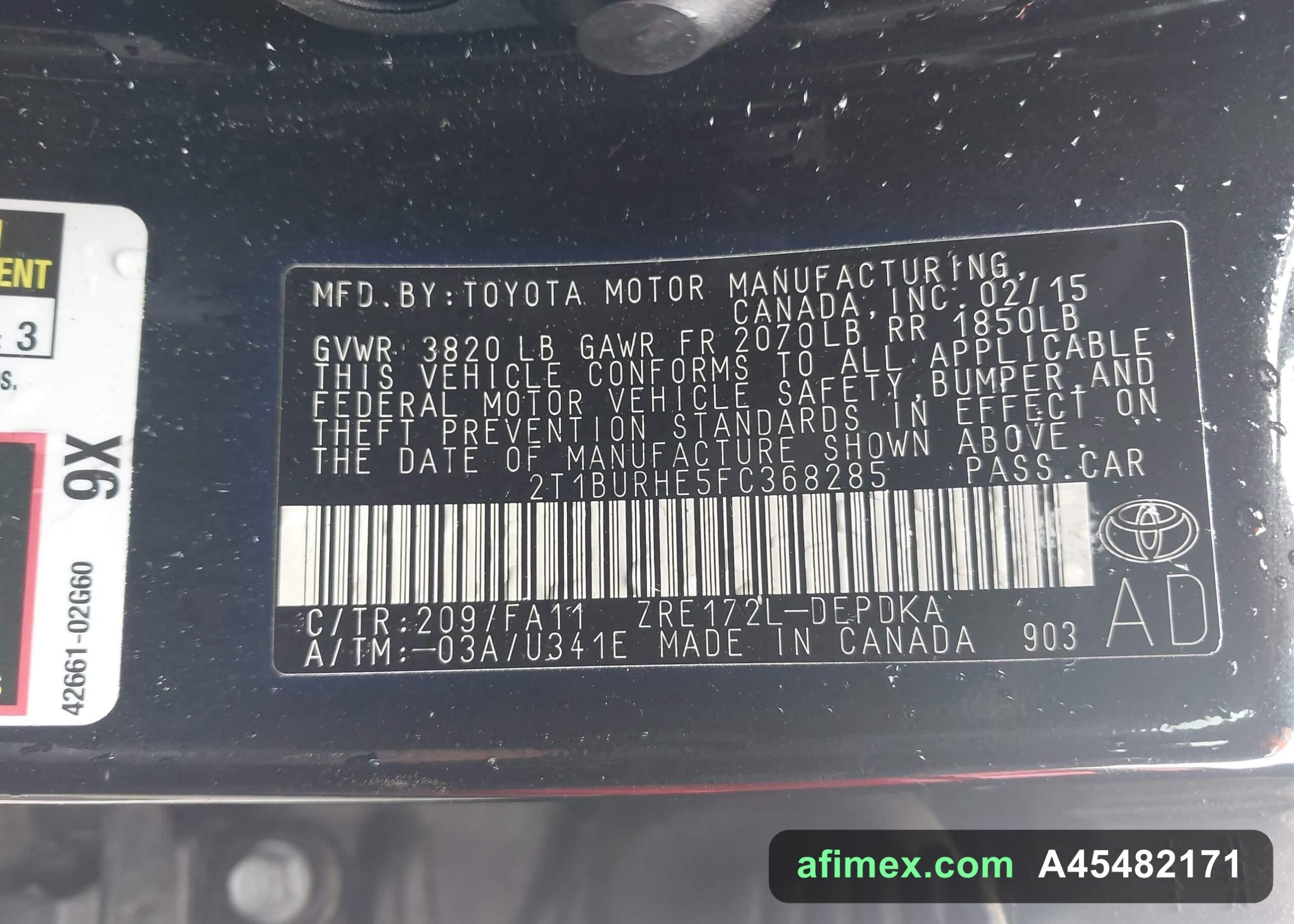 2015 Toyota Corolla for sale in Mauritania - Ref A45482171, photo 9