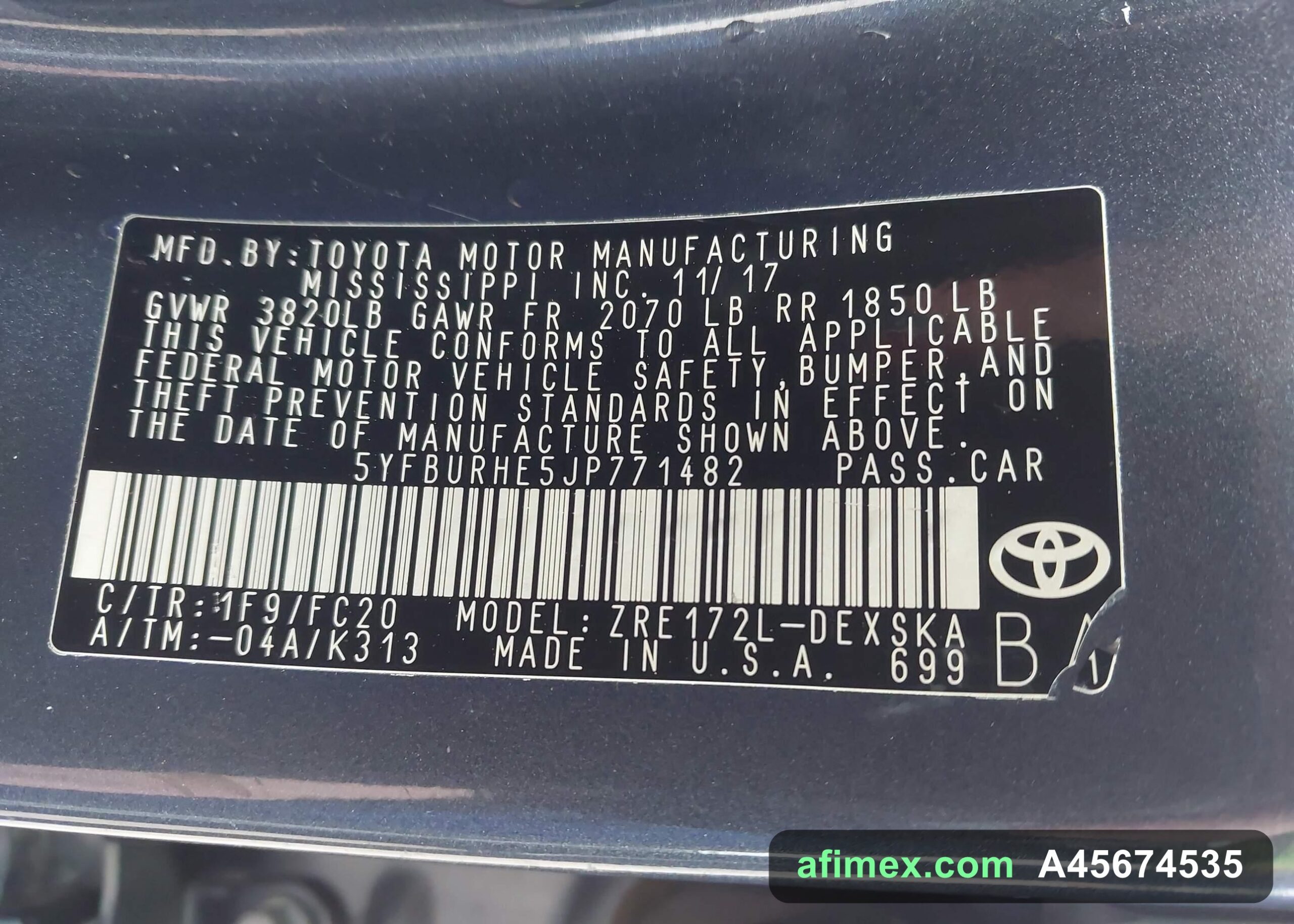 2018 Toyota Corolla for sale in Mauritania - Ref A45674535, photo 9