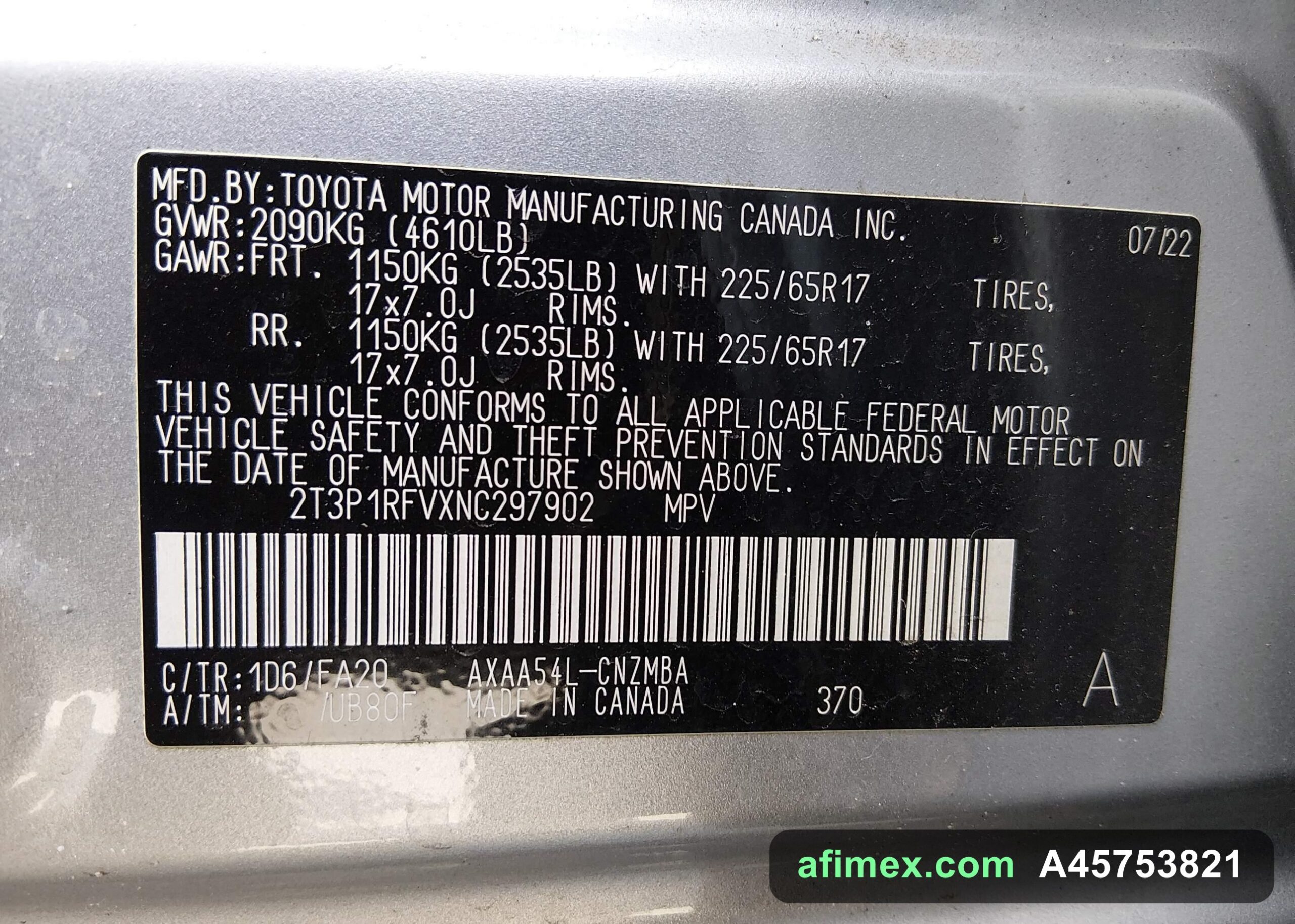 2022 Toyota RAV4 for sale in Mauritania - Ref A45753821, photo 9