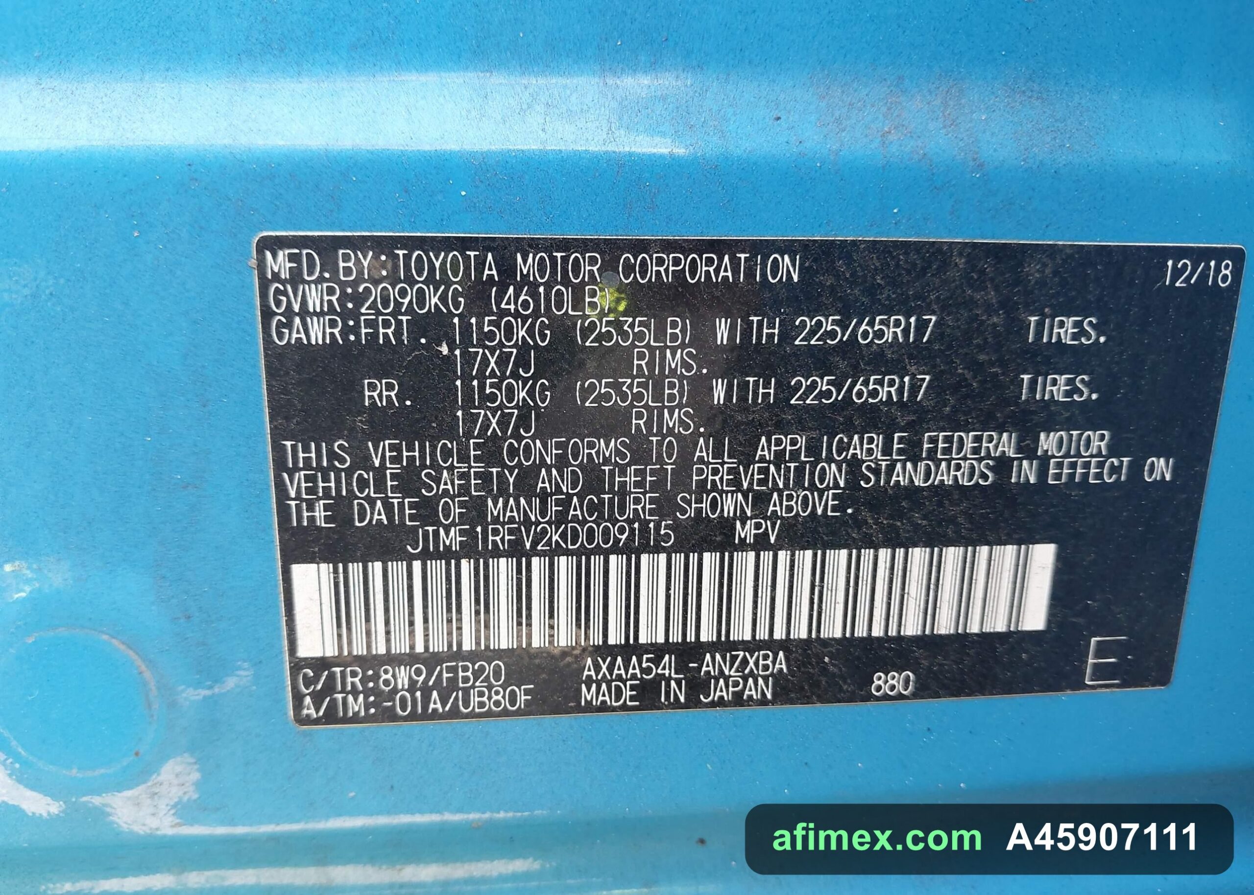 2019 Toyota RAV4 for sale in Mauritania - Ref A45907111, photo 9