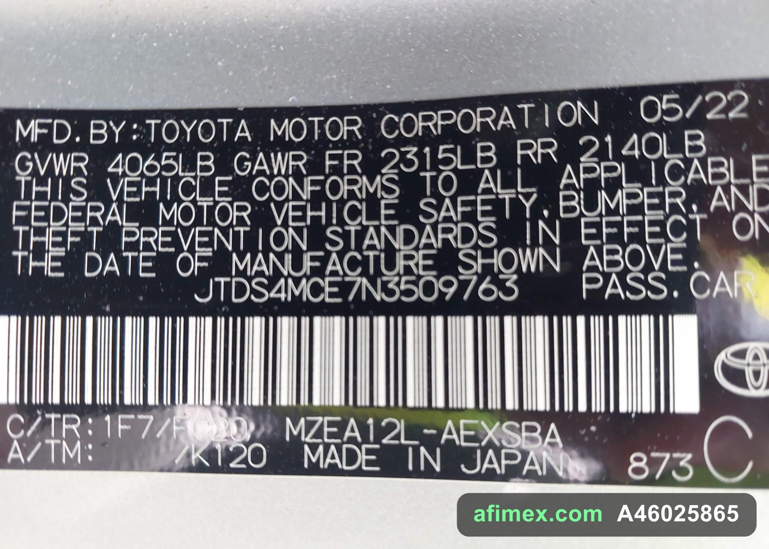 2022 Toyota Corolla for sale in Mauritania - Ref A46025865, photo 9