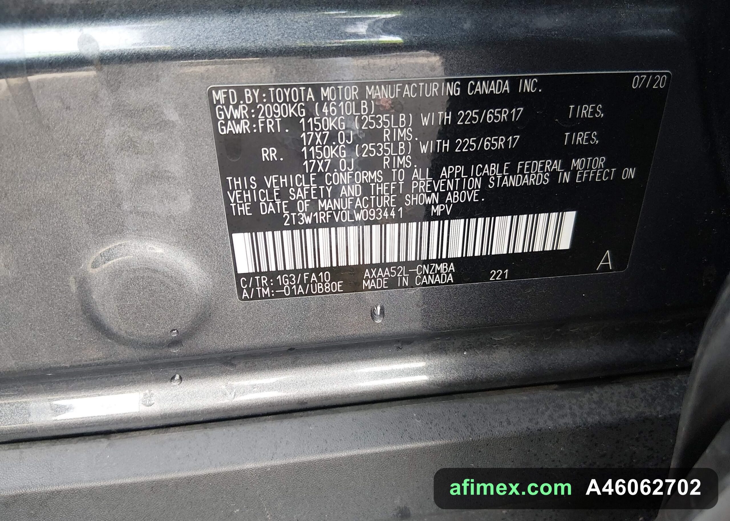 2020 Toyota RAV4 for sale in Mauritania - Ref A46062702, photo 9
