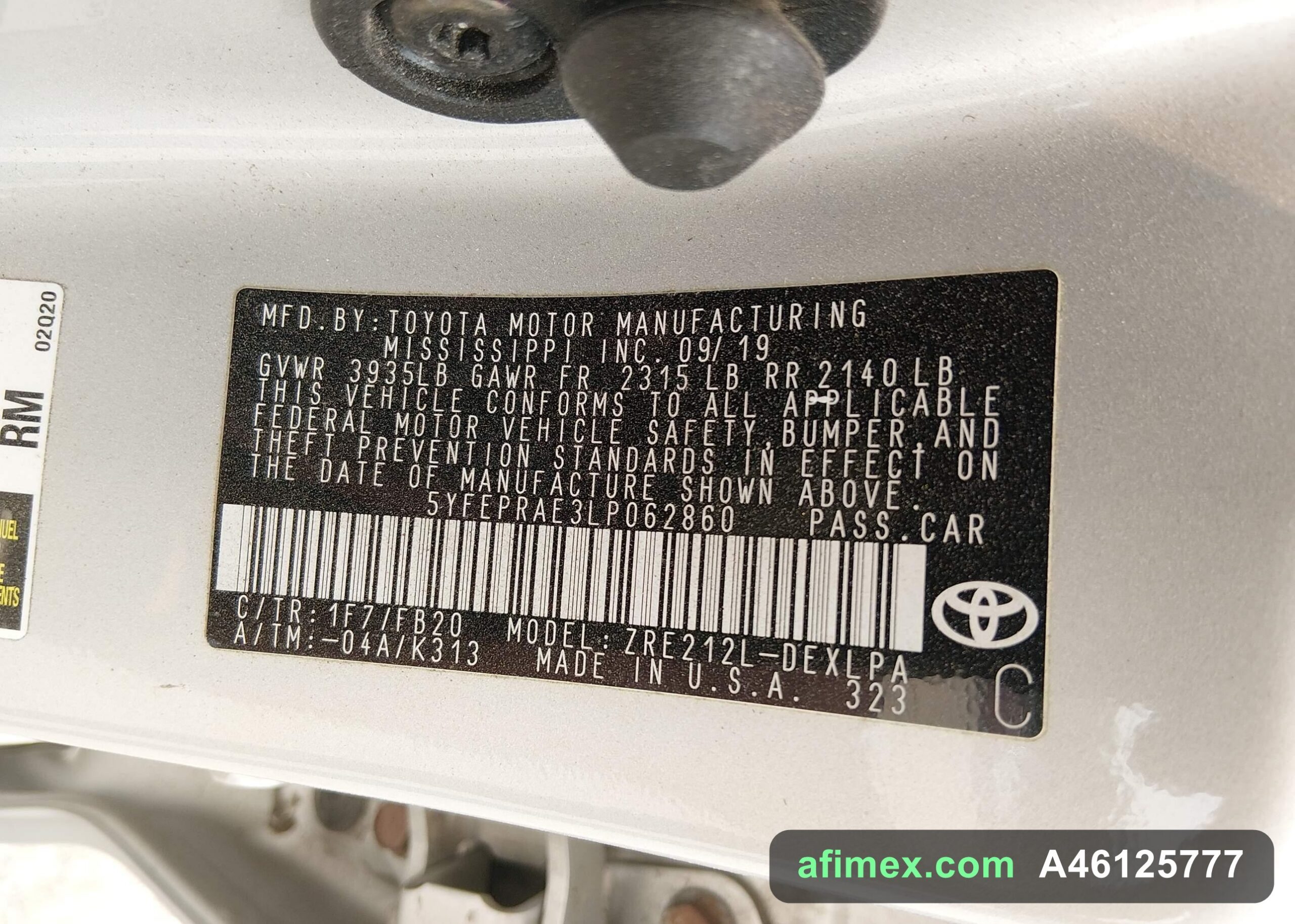 2020 Toyota Corolla for sale in Mauritania - Ref A46125777, photo 9