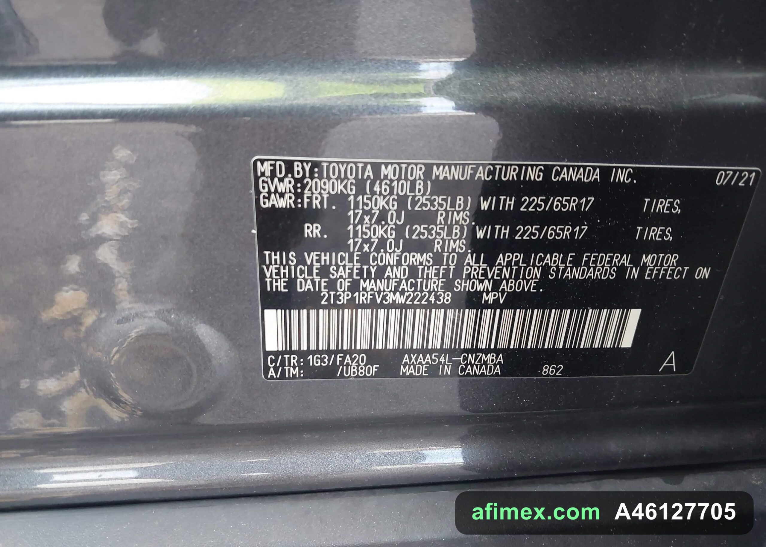 2021 Toyota RAV4 for sale in Mauritania - Ref A46127705, photo 9