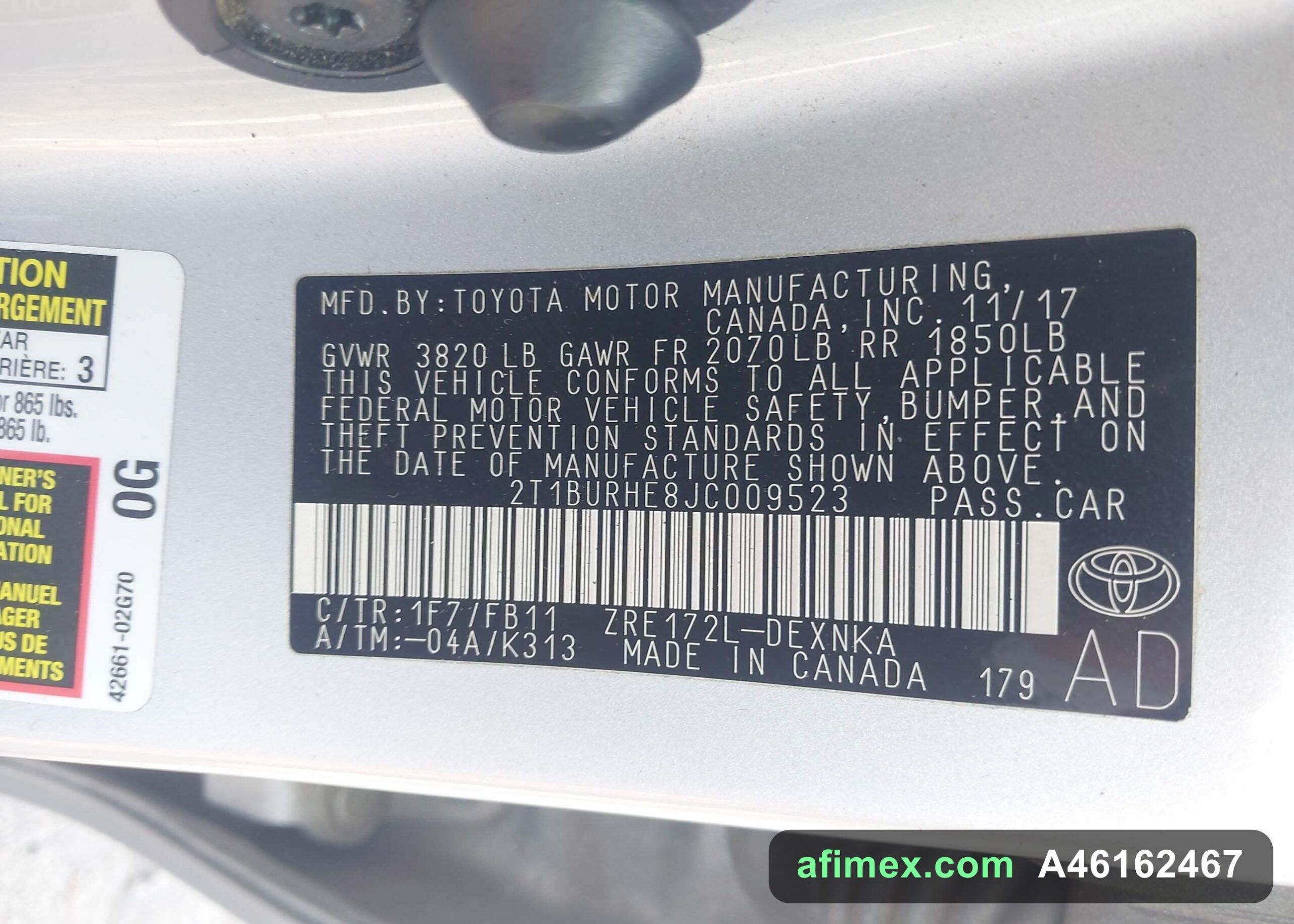 2018 Toyota Corolla for sale in Mauritania - Ref A46162467, photo 9