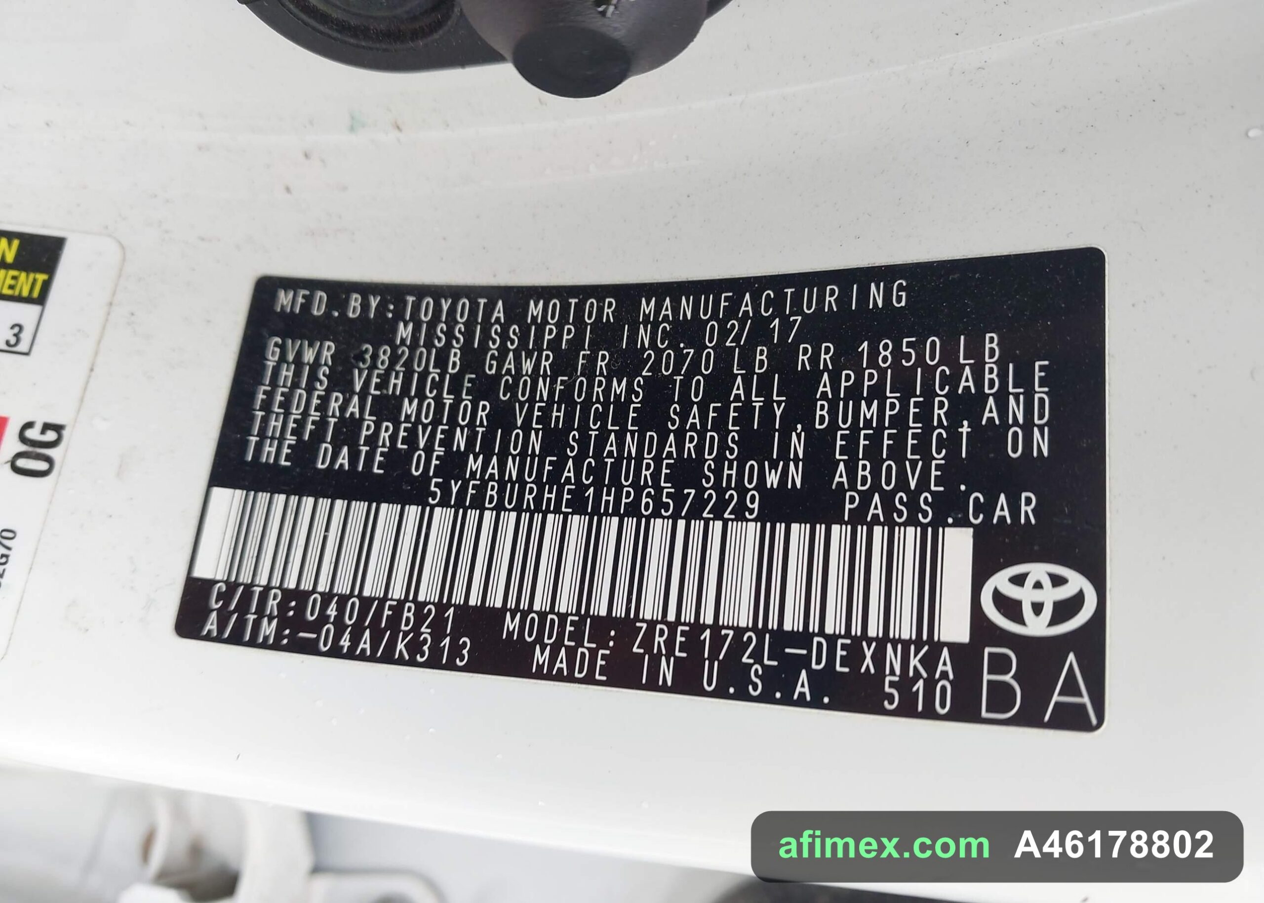 2017 Toyota Corolla for sale in Mauritania - Ref A46178802, photo 9