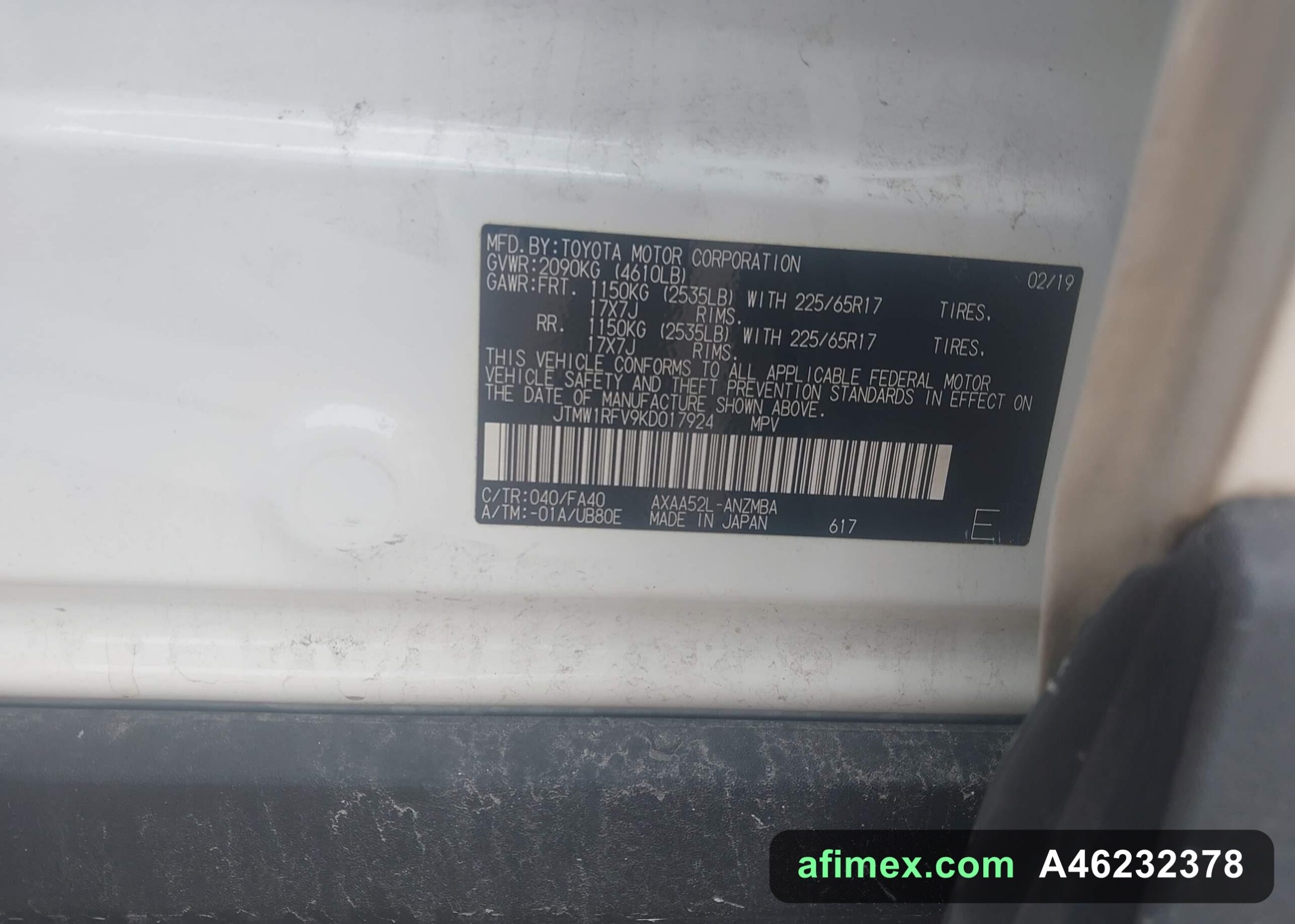 2019 Toyota RAV4 for sale in Mauritania - Ref A46232378, photo 9