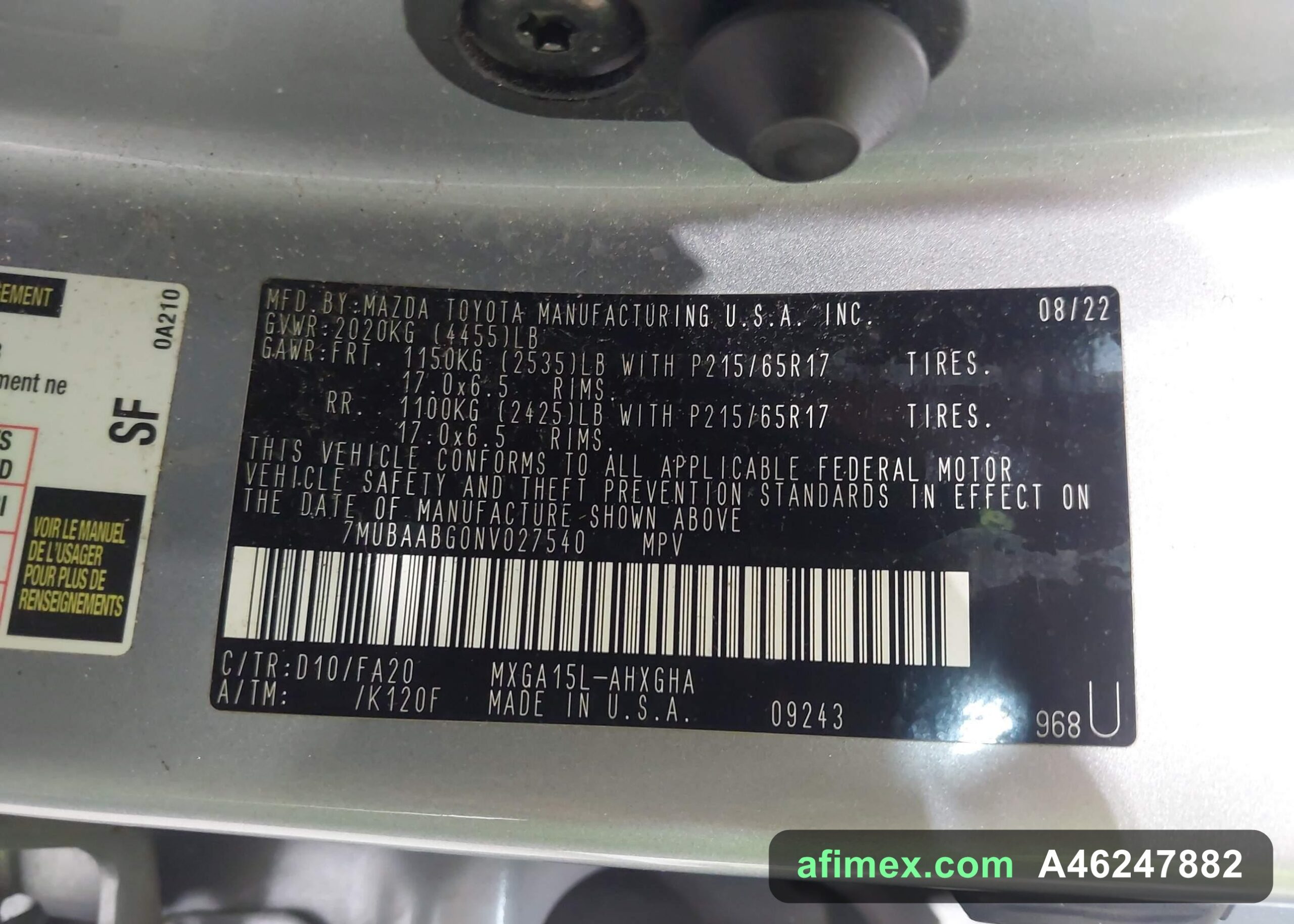 2022 Toyota Corolla for sale in Mauritania - Ref A46247882, photo 9