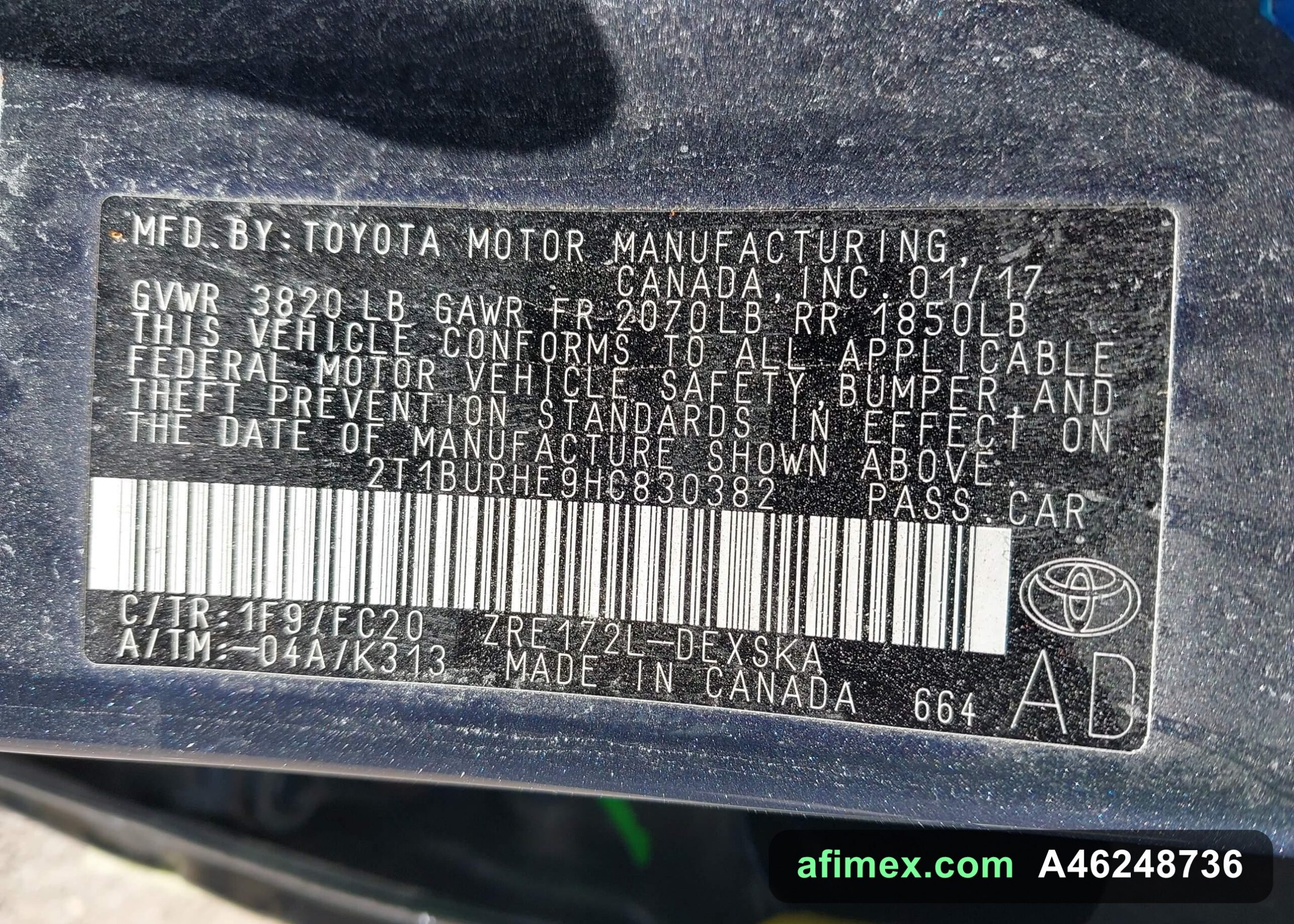 2017 Toyota Corolla for sale in Mauritania - Ref A46248736, photo 9
