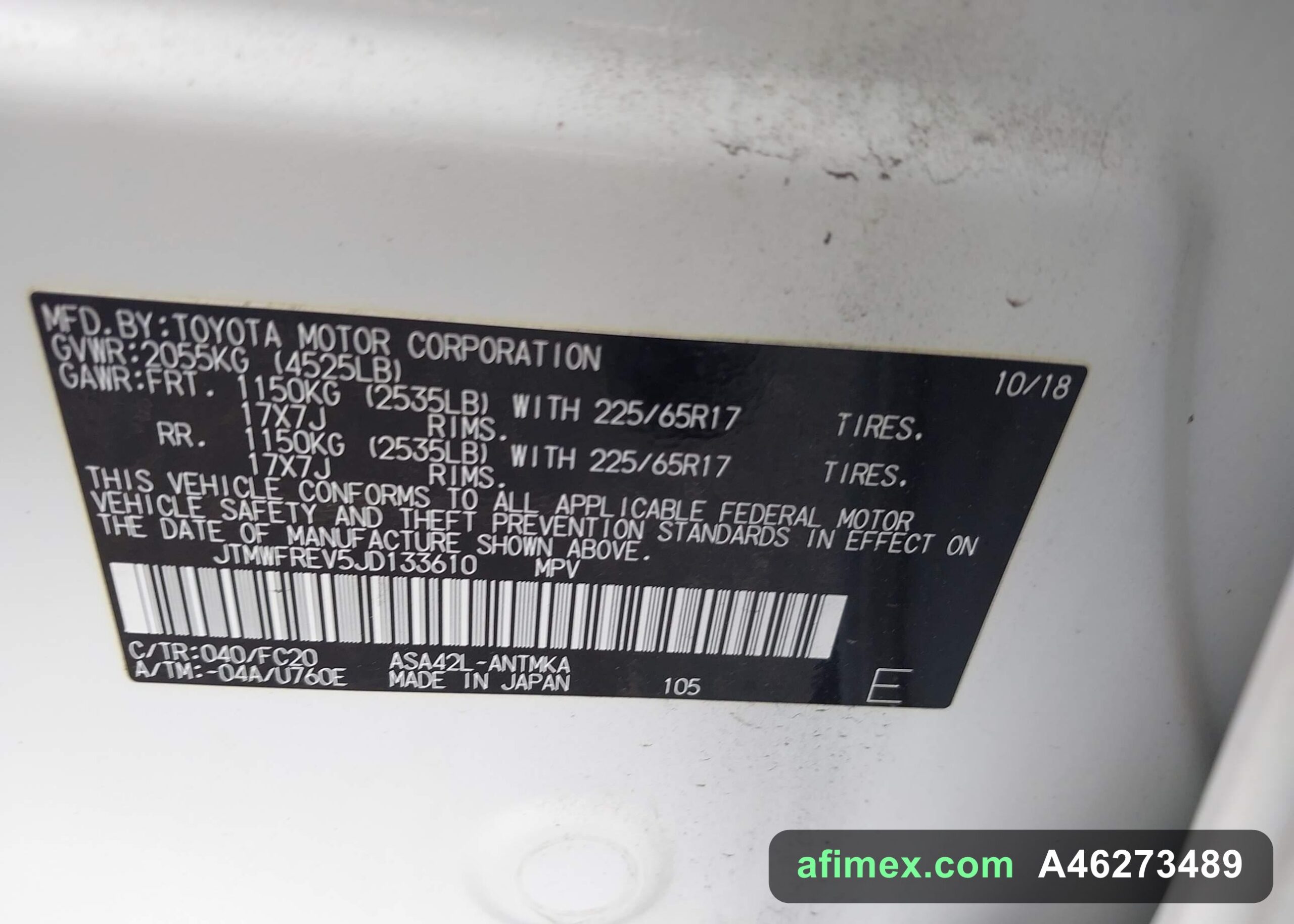 2018 Toyota RAV4 for sale in Mauritania - Ref A46273489, photo 9