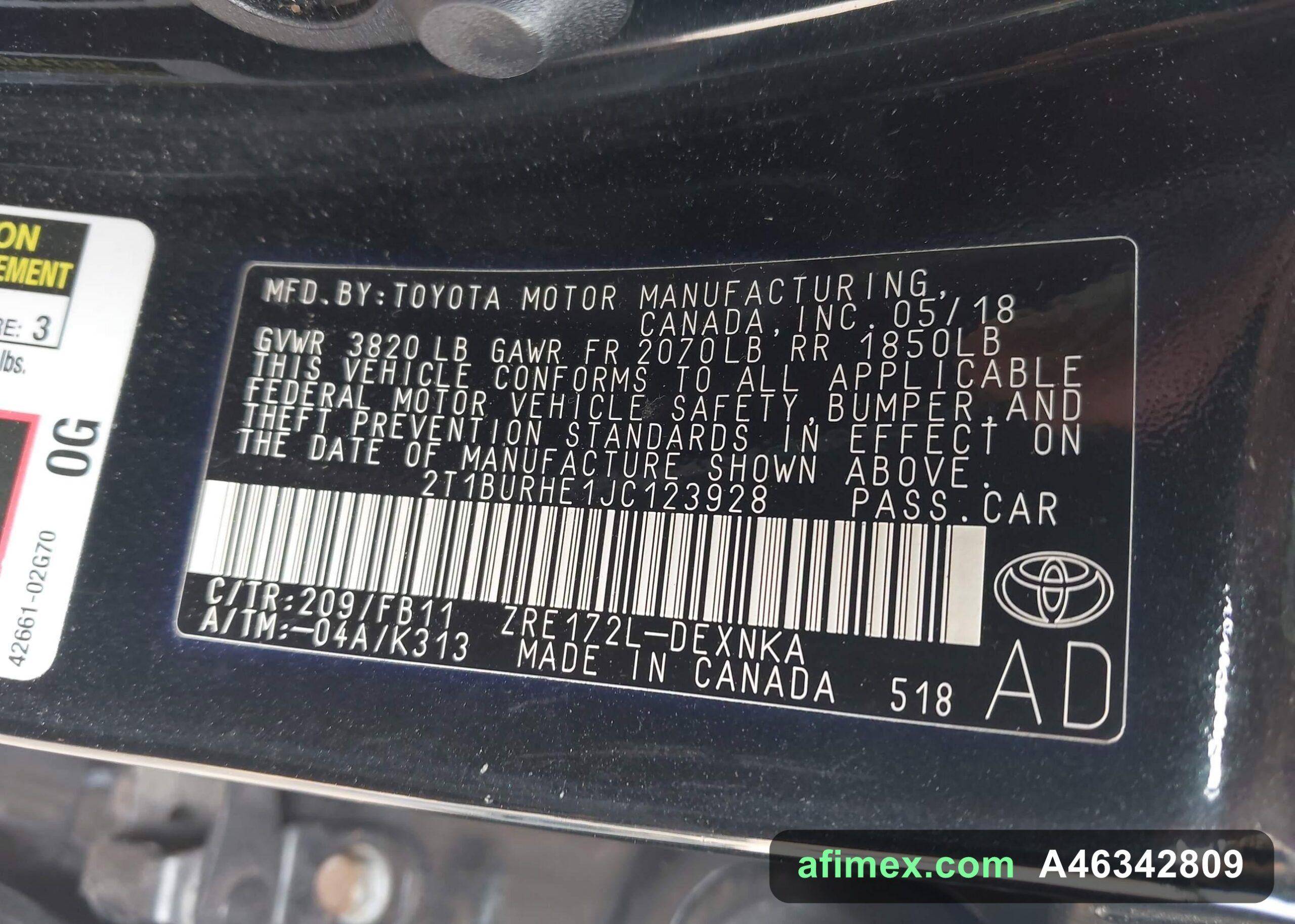 2018 Toyota Corolla for sale in Mauritania - Ref A46342809, photo 9