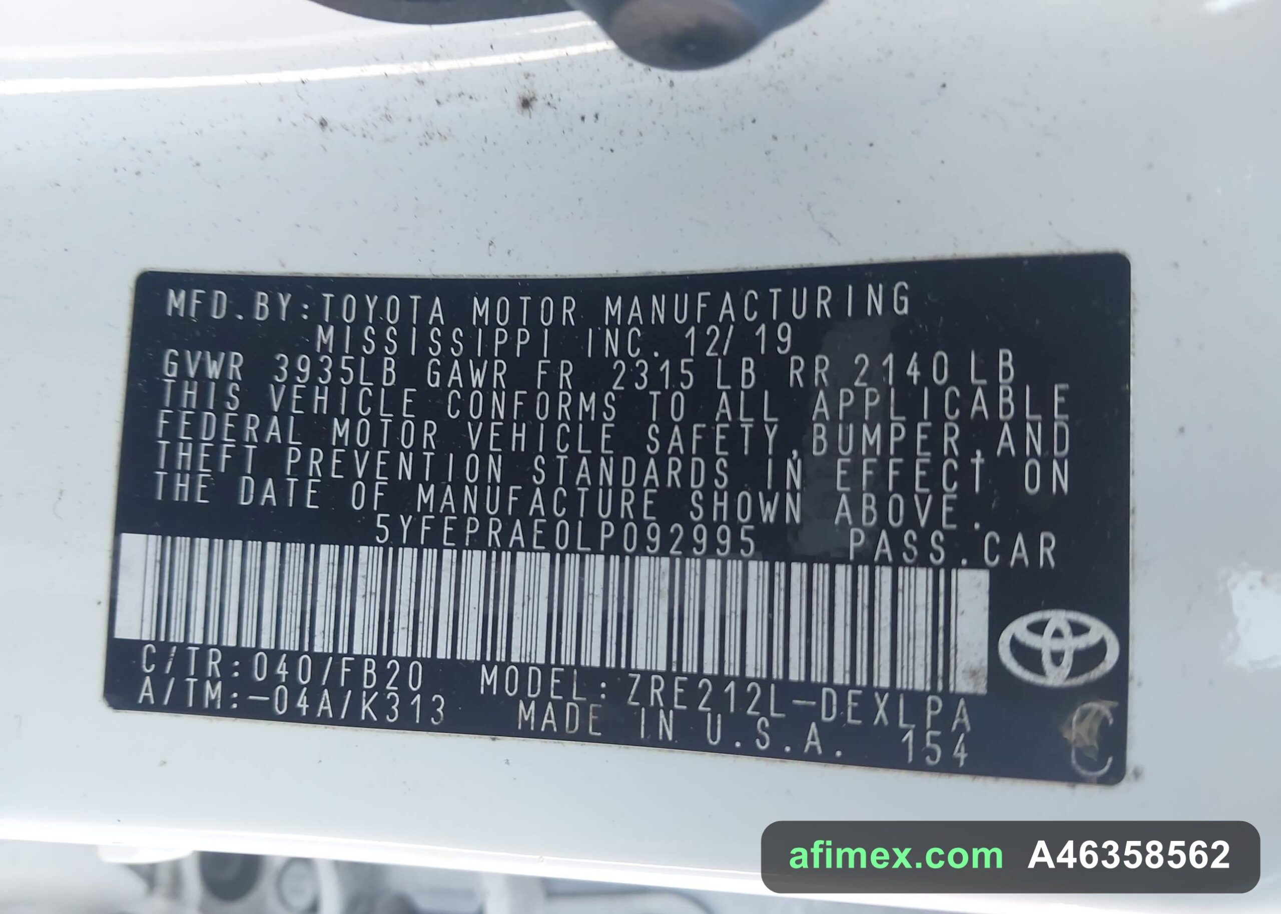 2020 Toyota Corolla for sale in Mauritania - Ref A46358562, photo 9