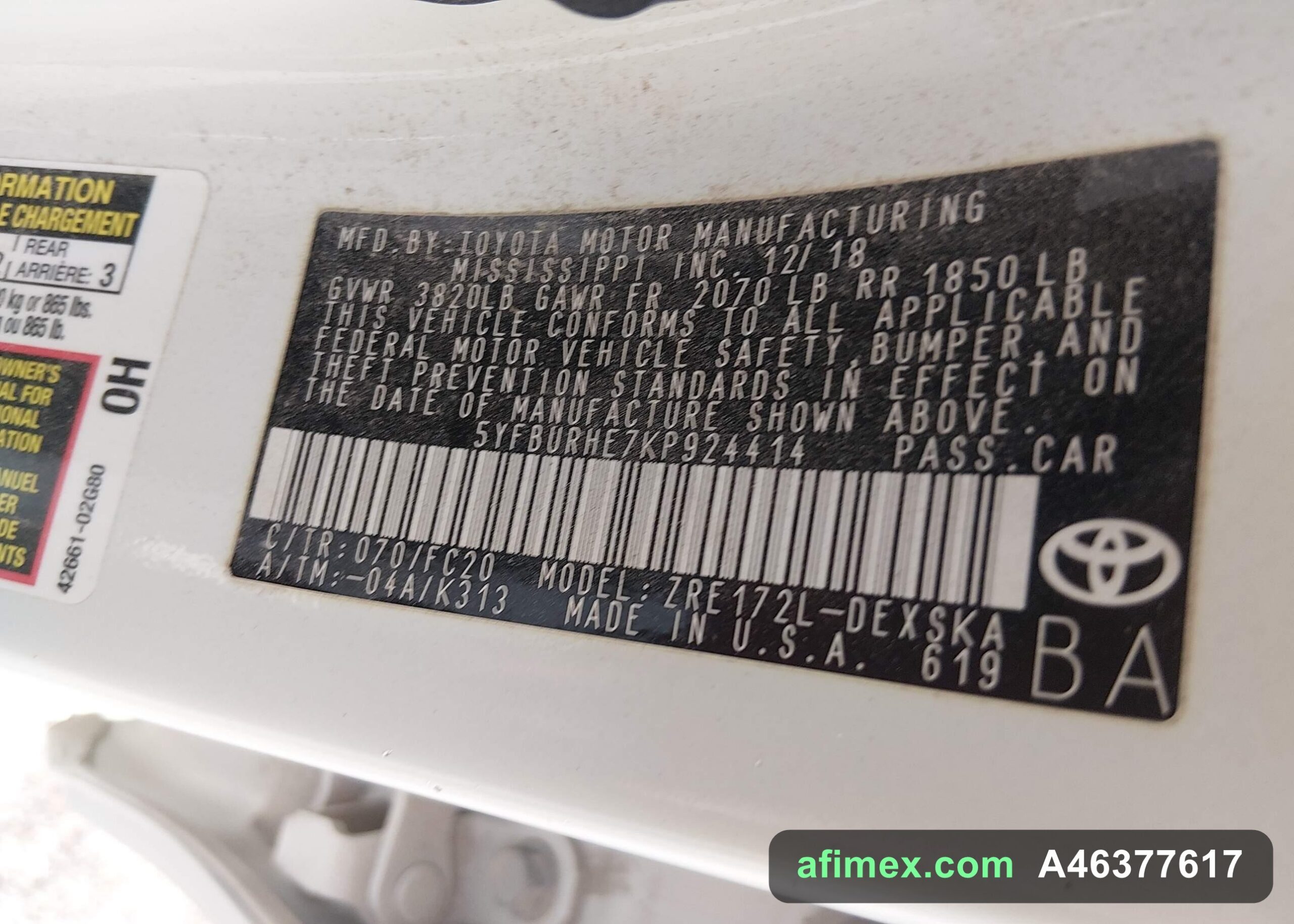 2019 Toyota Corolla for sale in Mauritania - Ref A46377617, photo 9