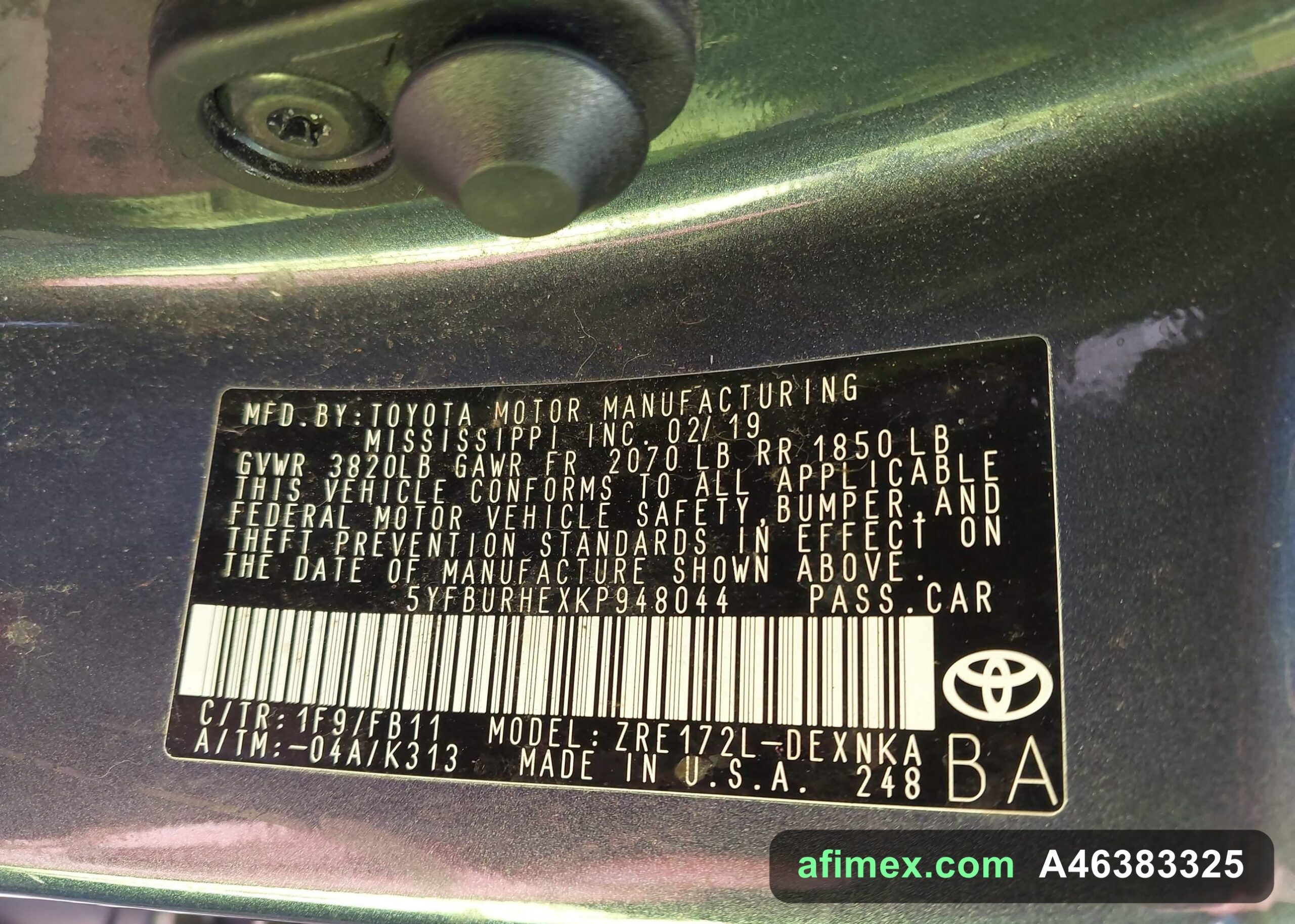 2019 Toyota Corolla for sale in Mauritania - Ref A46383325, photo 9