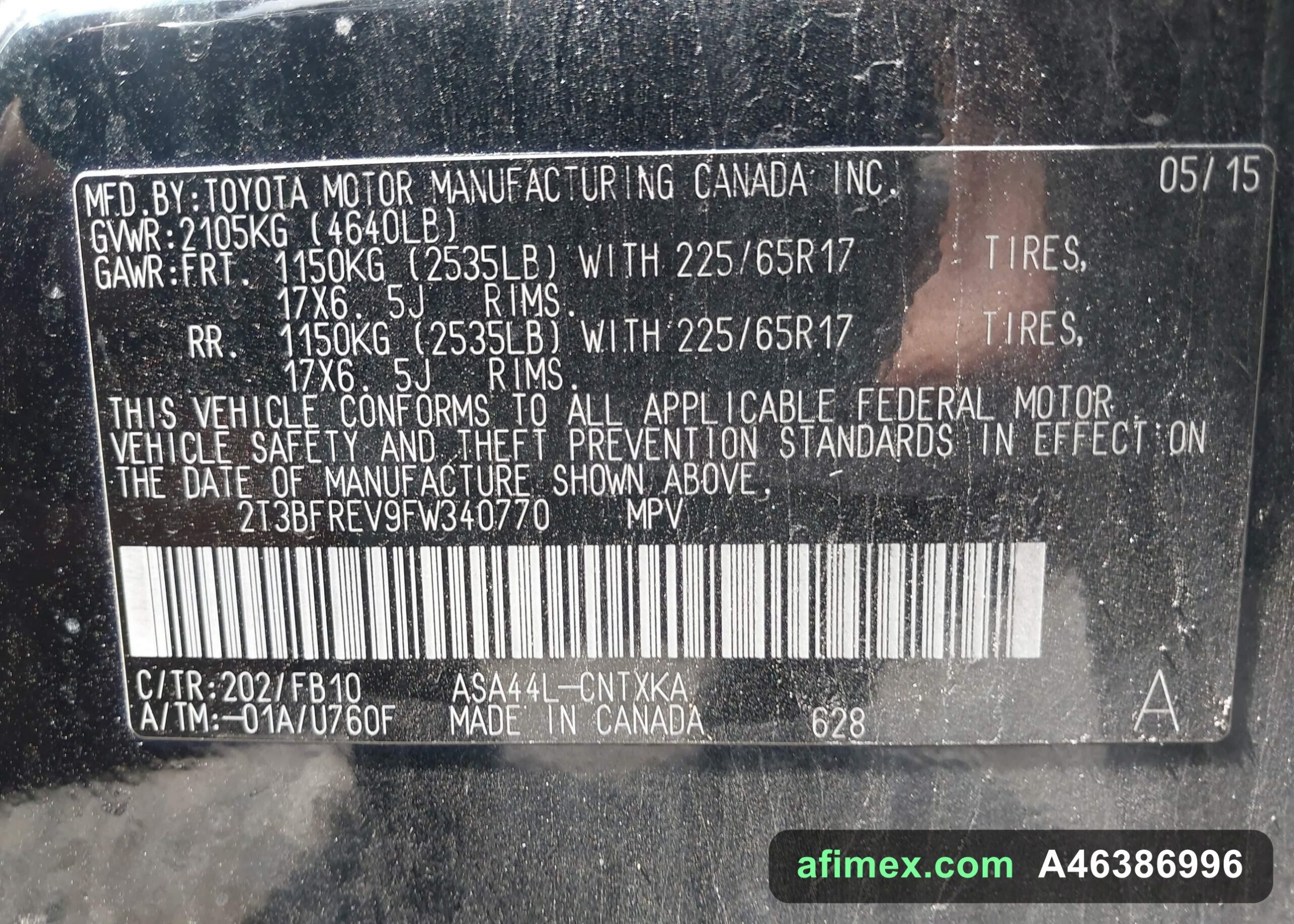 2015 Toyota RAV4 for sale in Mauritania - Ref A46386996, photo 9