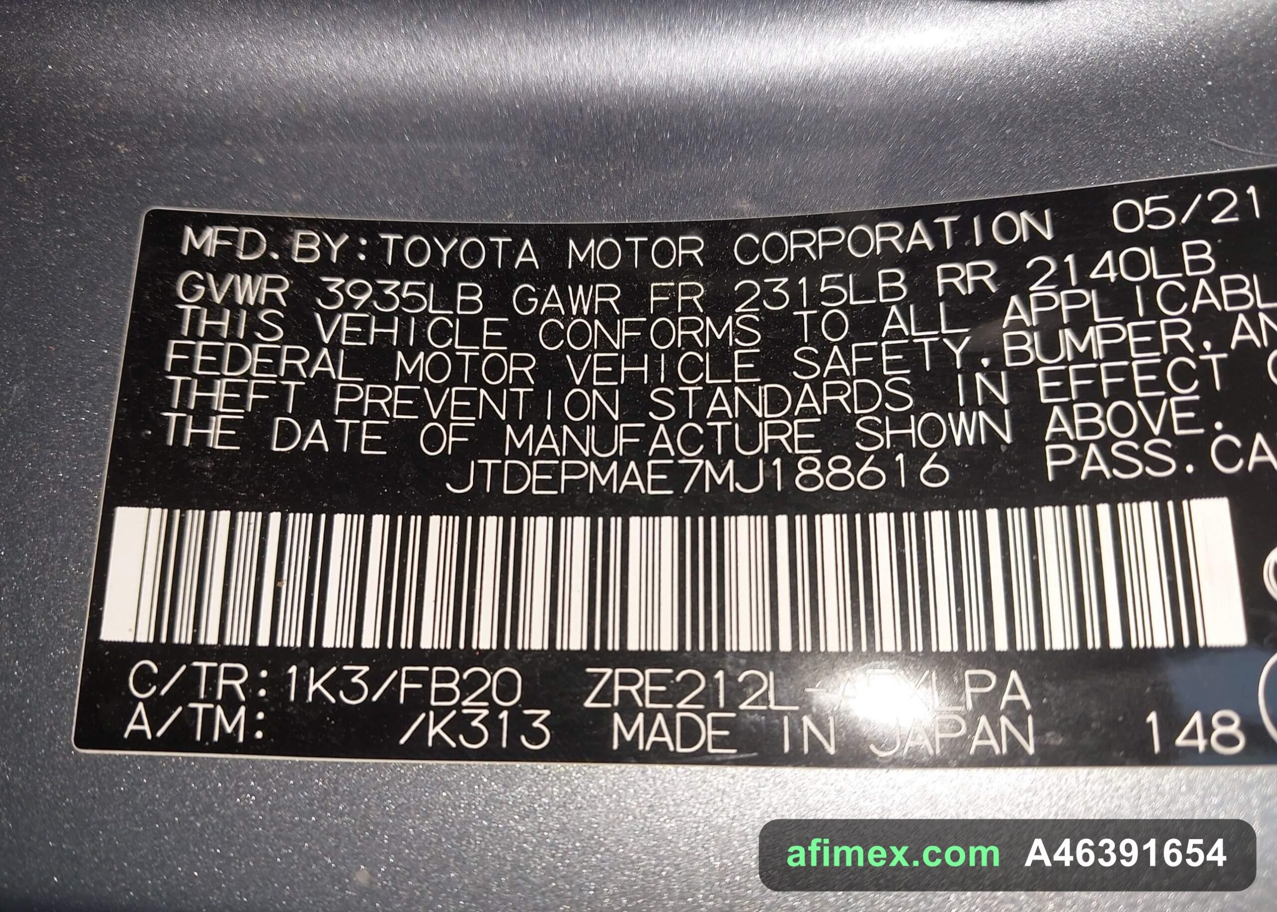 2021 Toyota Corolla for sale in Mauritania - Ref A46391654, photo 9