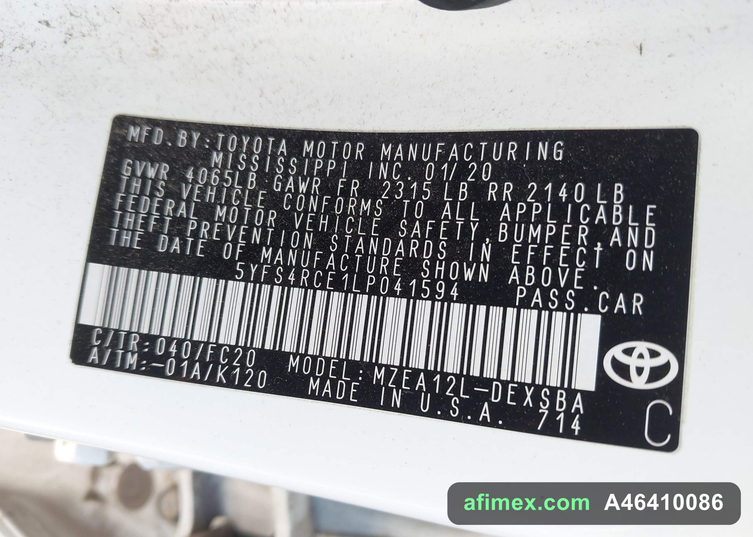 2020 Toyota Corolla for sale in Mauritania - Ref A46410086, photo 9
