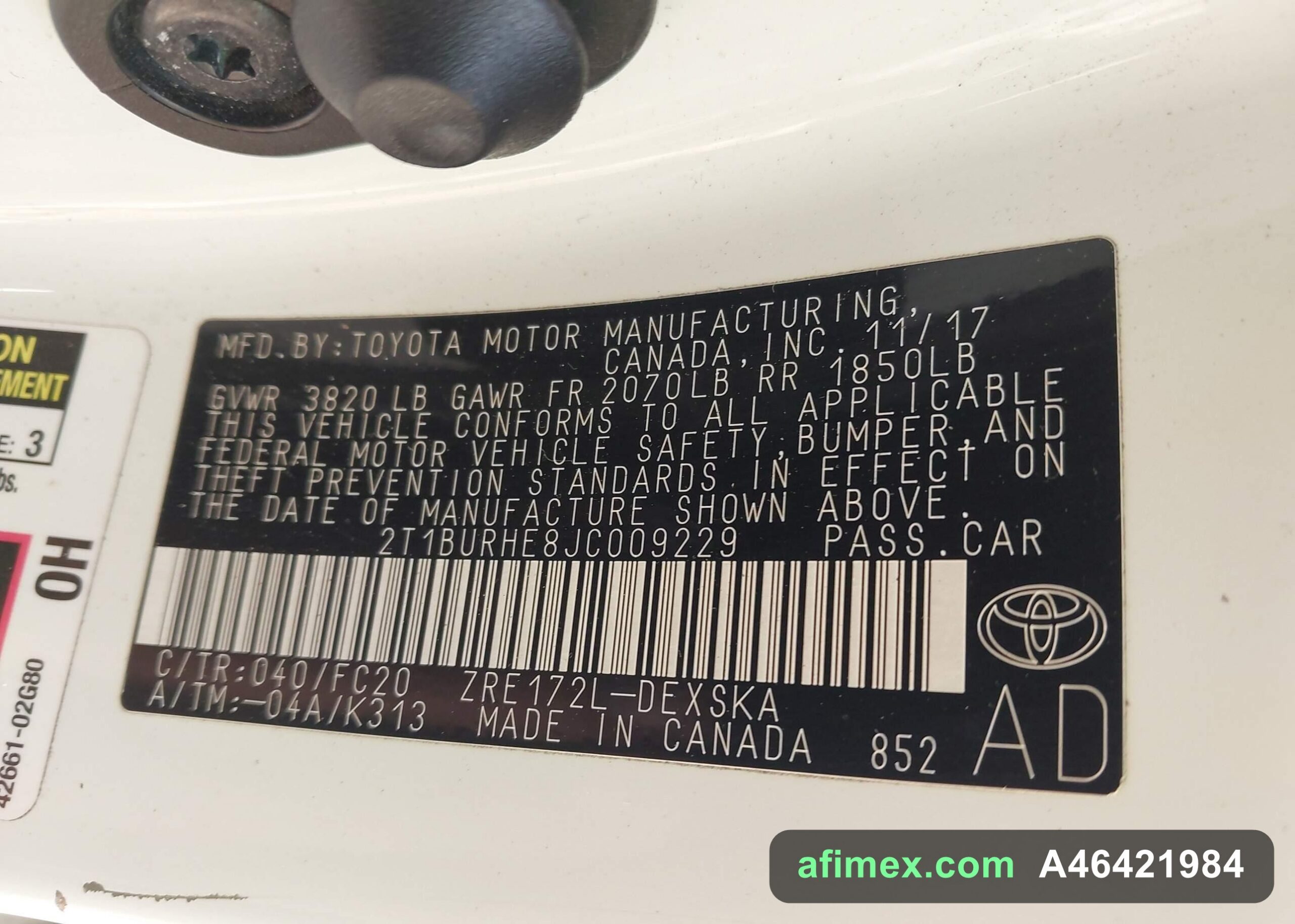 2018 Toyota Corolla for sale in Mauritania - Ref A46421984, photo 9