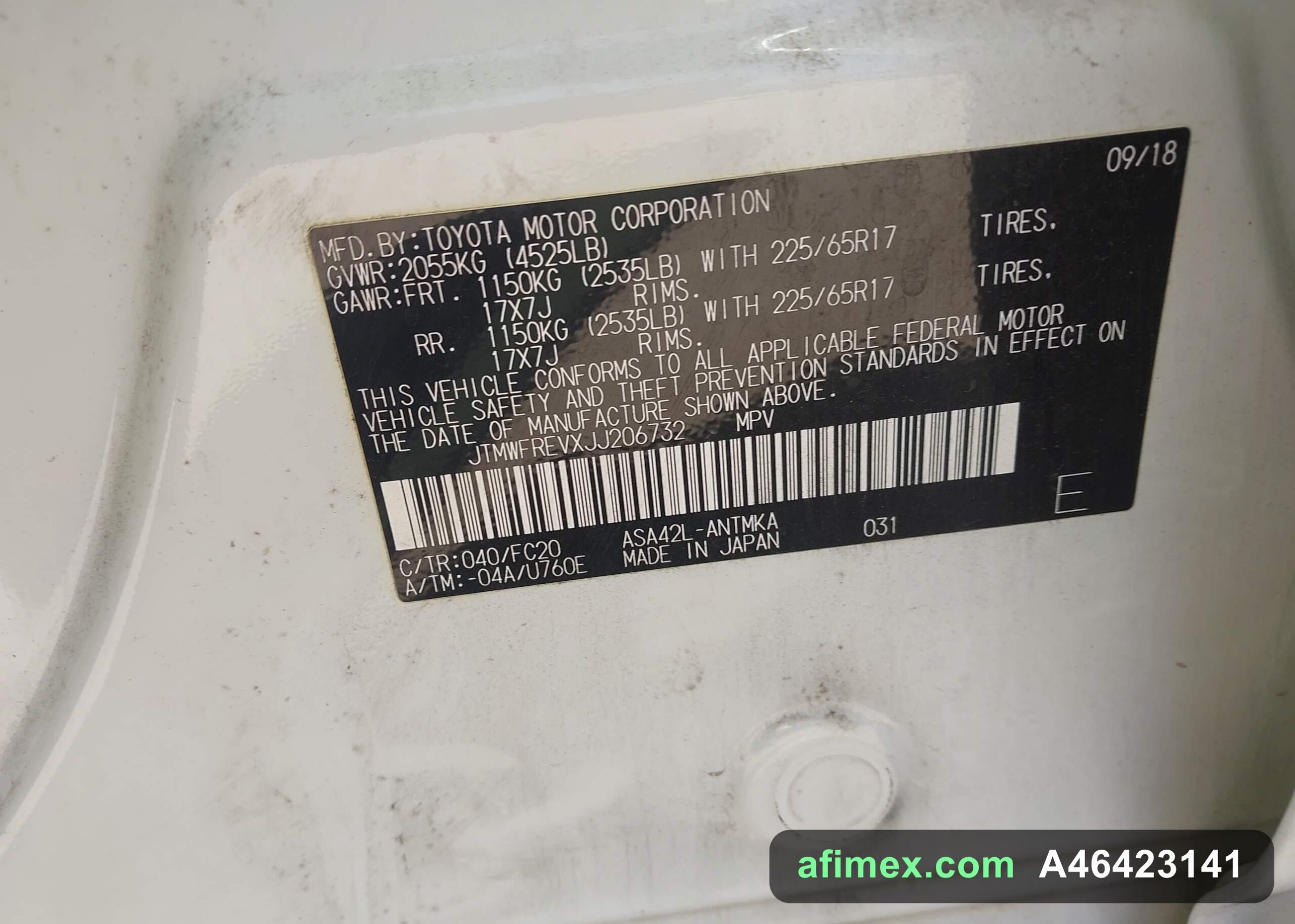 2018 Toyota RAV4 for sale in Mauritania - Ref A46423141, photo 8