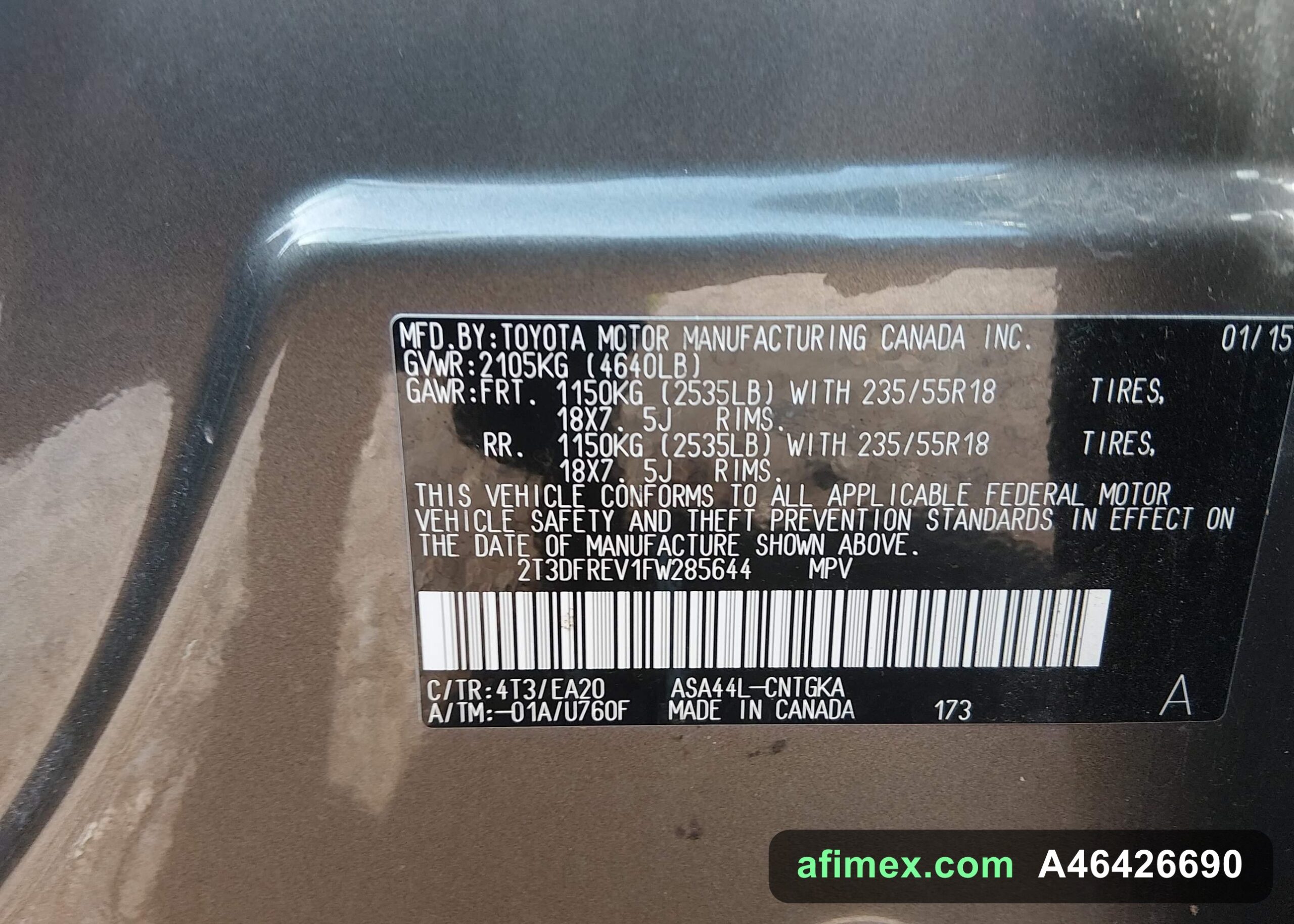 2015 Toyota RAV4 for sale in Mauritania - Ref A46426690, photo 9