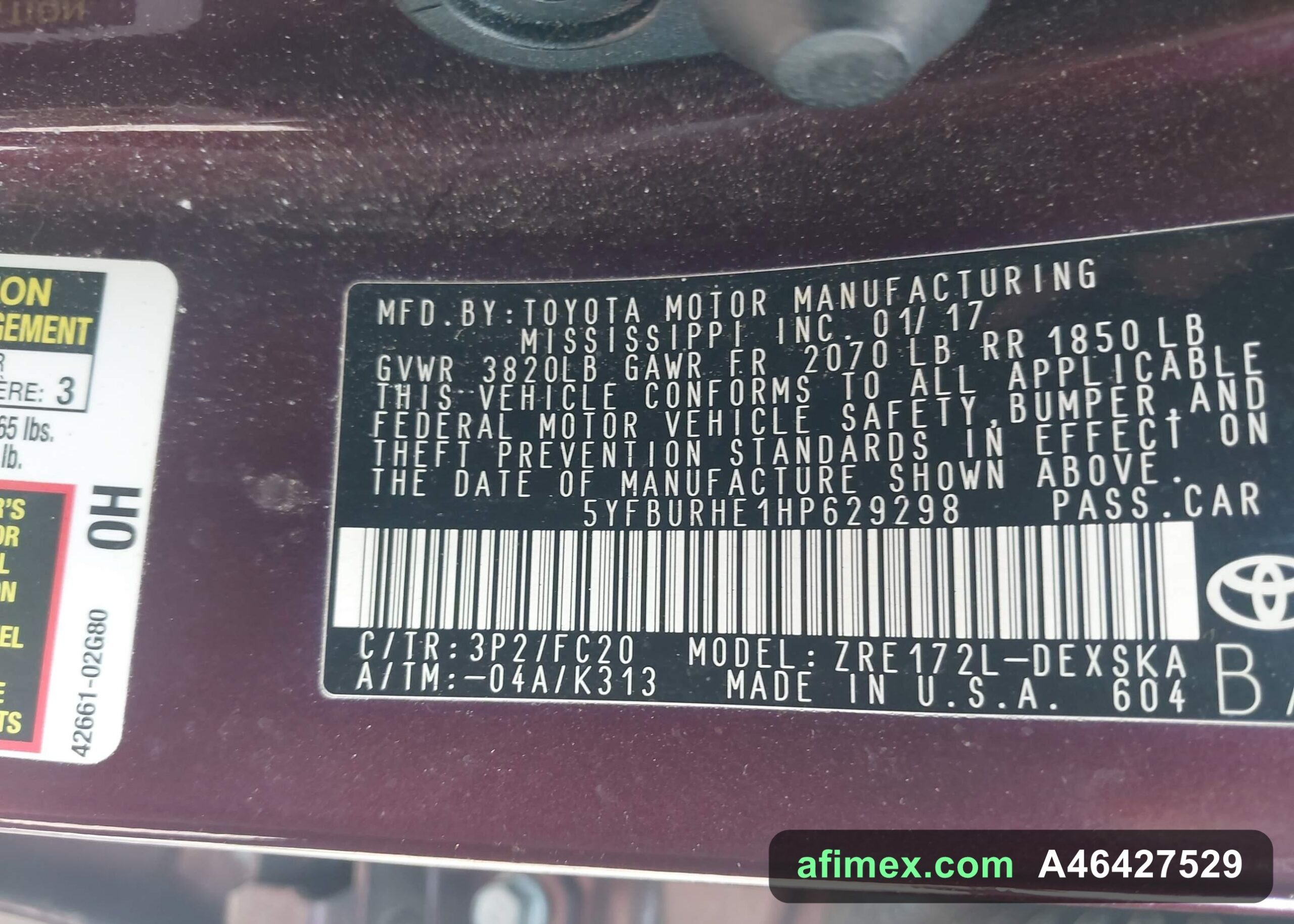 2017 Toyota Corolla for sale in Mauritania - Ref A46427529, photo 9