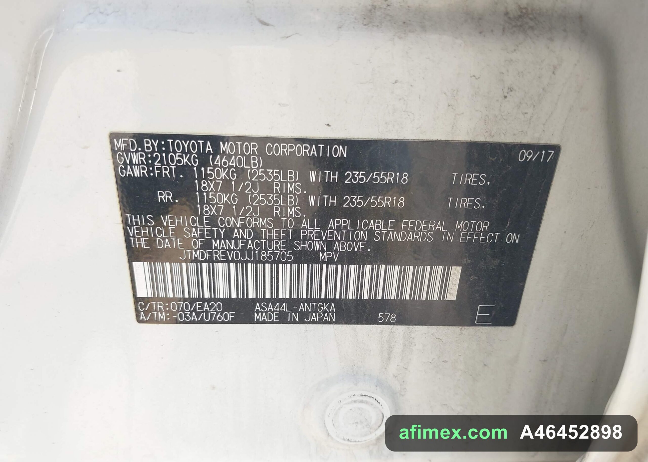 2018 Toyota RAV4 for sale in Mauritania - Ref A46452898, photo 9