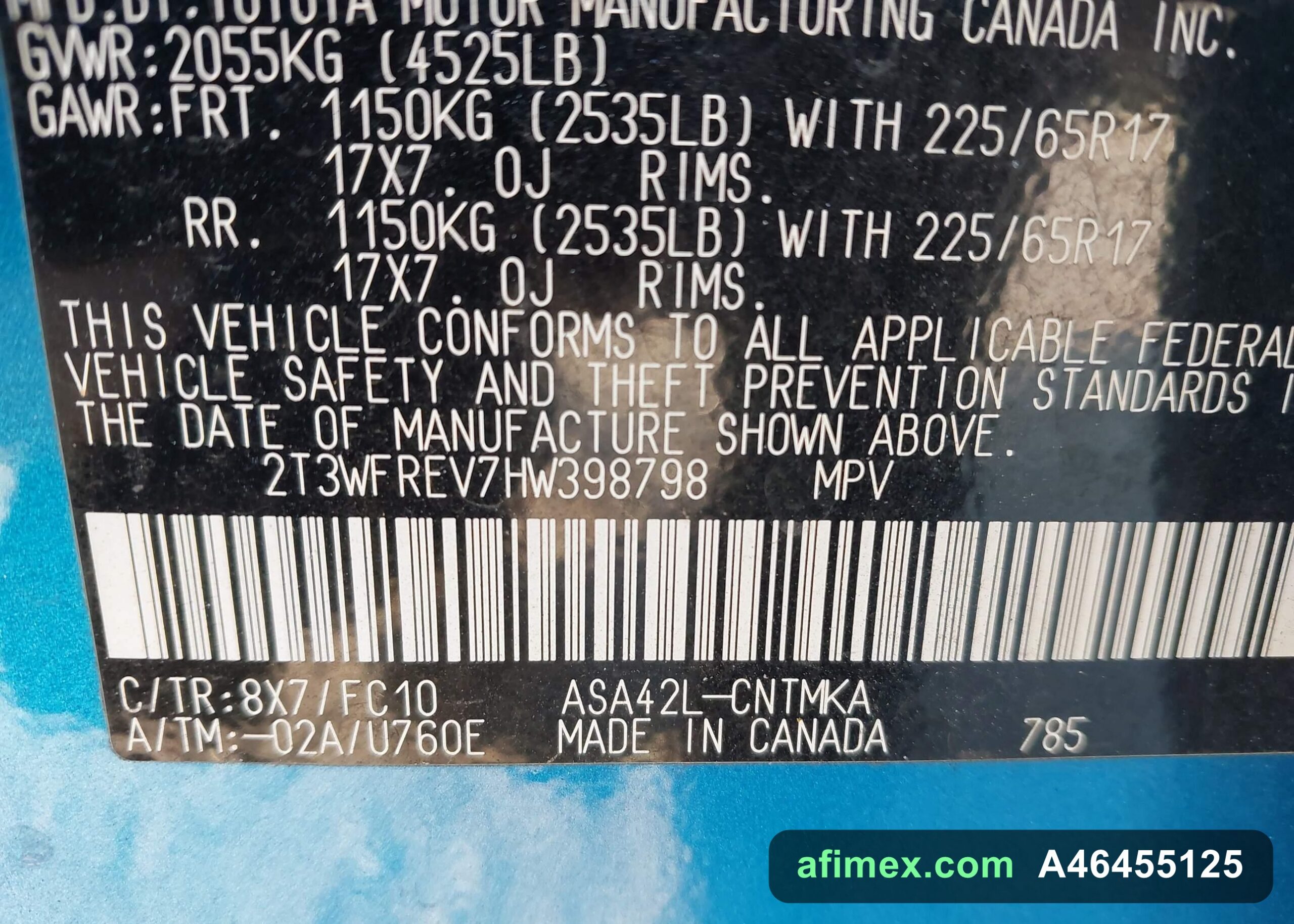 2017 Toyota RAV4 for sale in Mauritania - Ref A46455125, photo 9