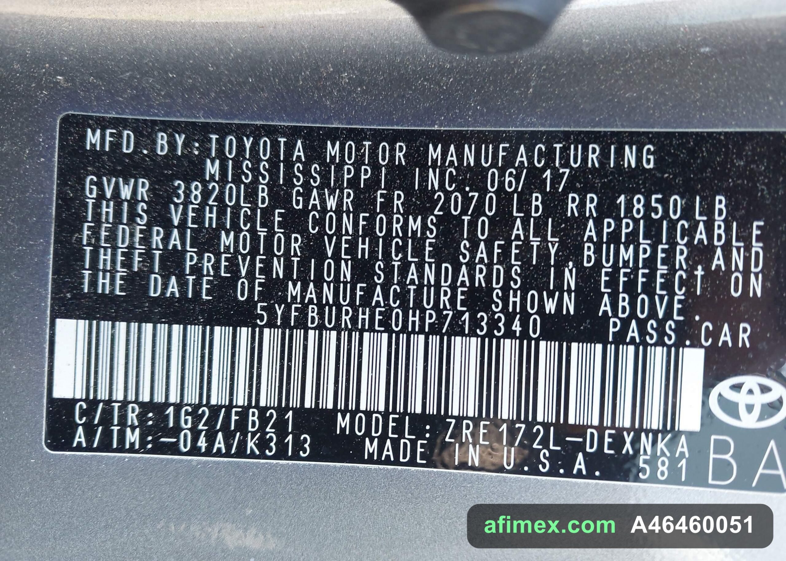2017 Toyota Corolla for sale in Mauritania - Ref A46460051, photo 9