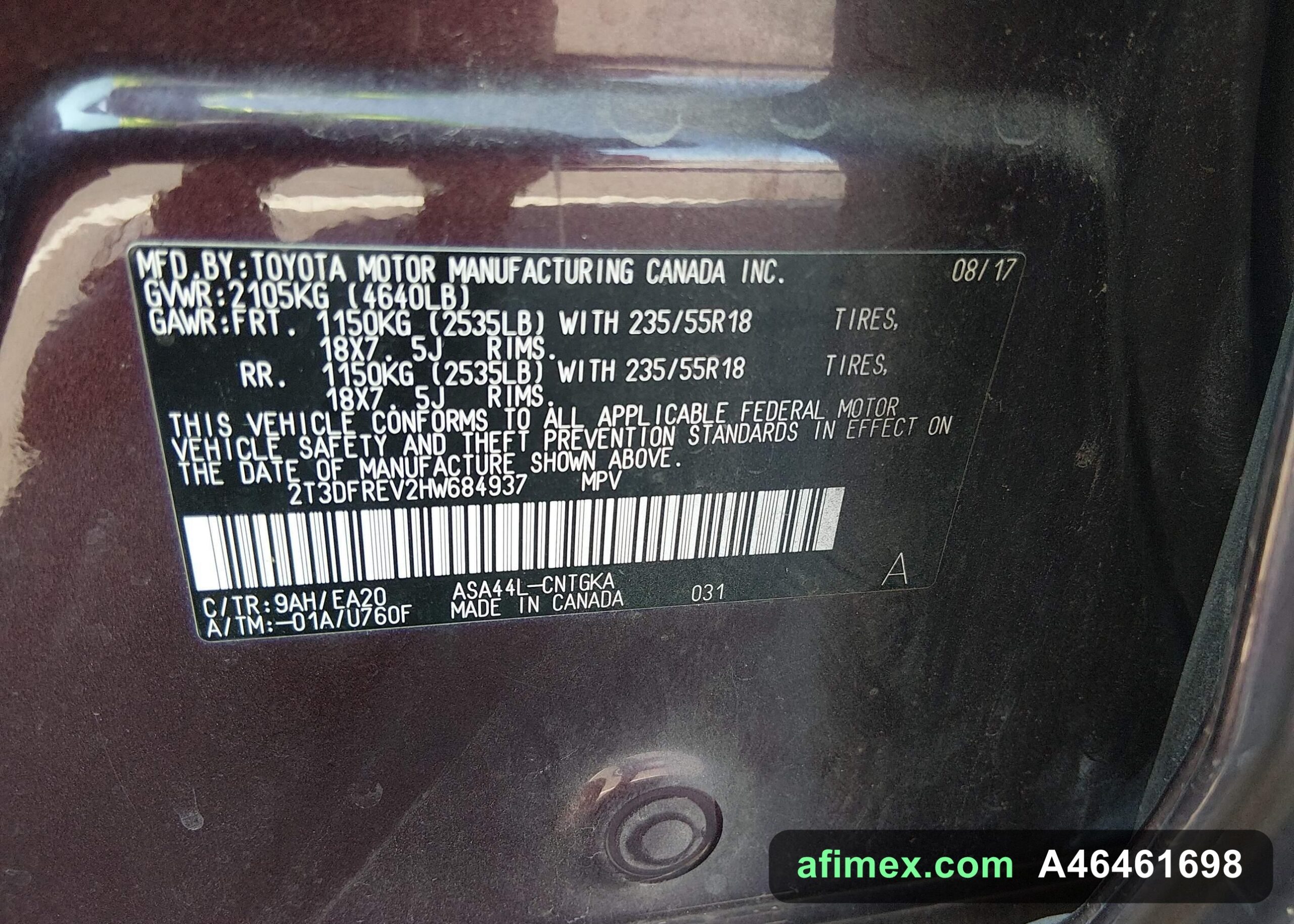 2017 Toyota RAV4 for sale in Mauritania - Ref A46461698, photo 9
