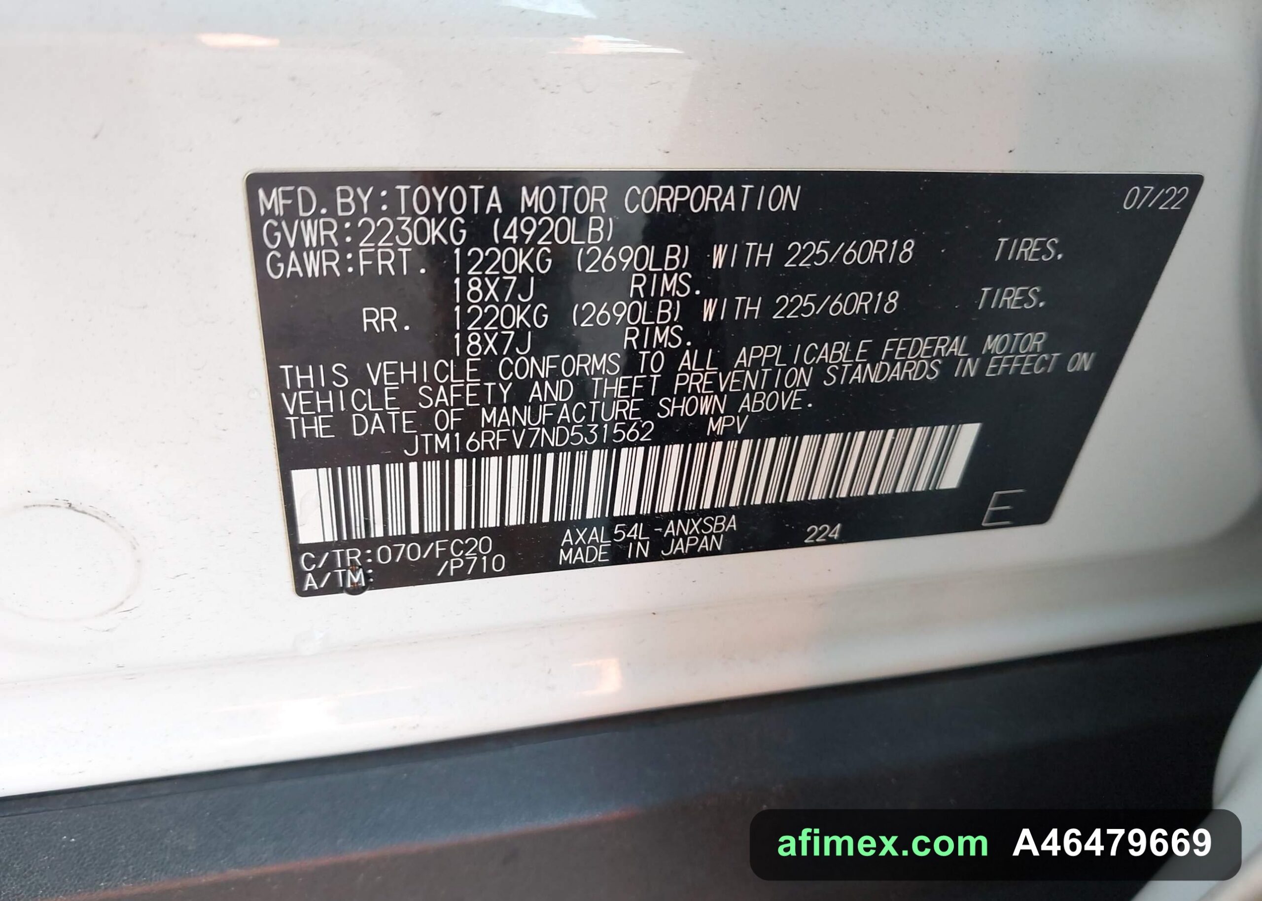 2022 Toyota RAV4 for sale in Mauritania - Ref A46479669, photo 9