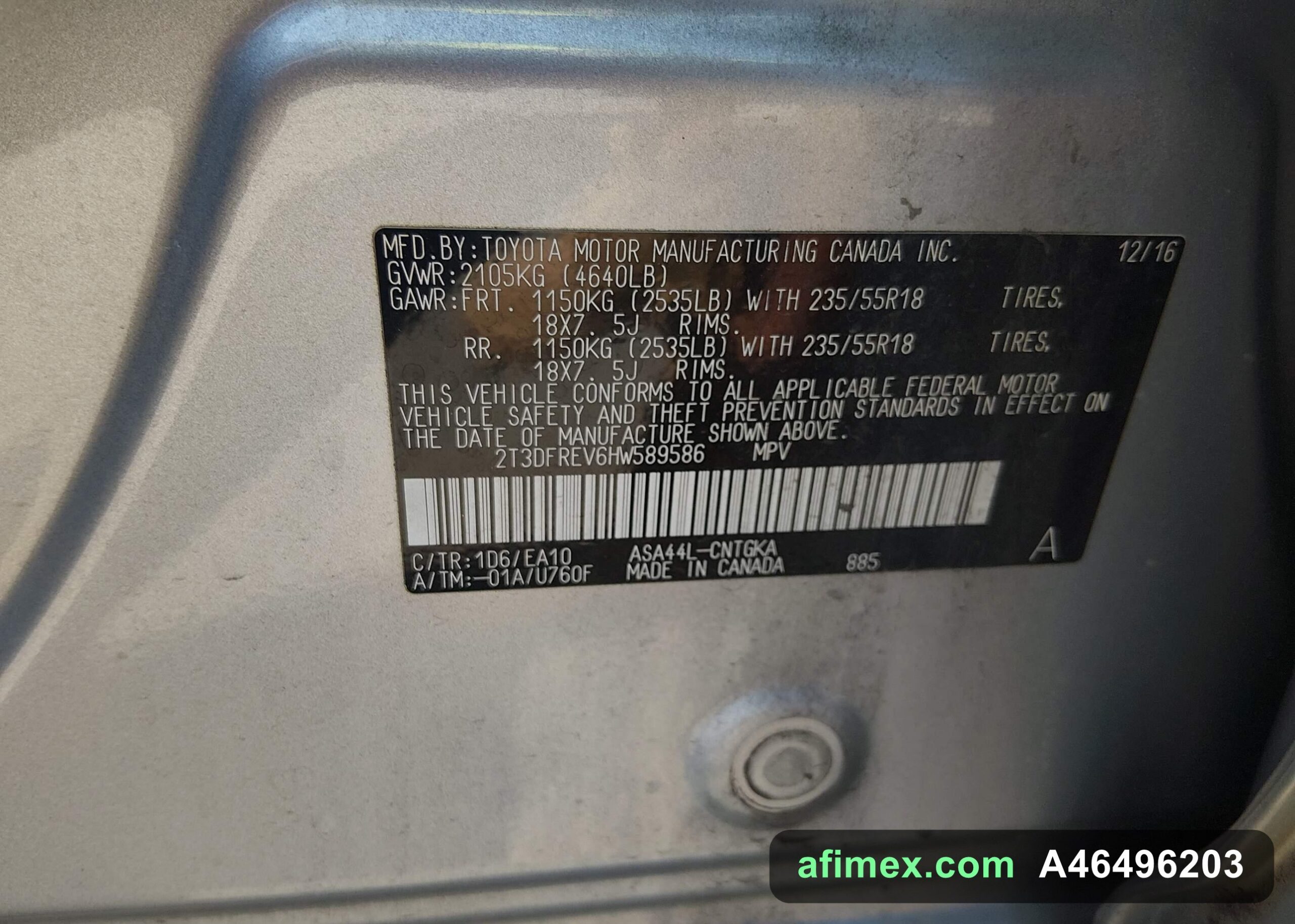 2017 Toyota RAV4 for sale in Mauritania - Ref A46496203, photo 9