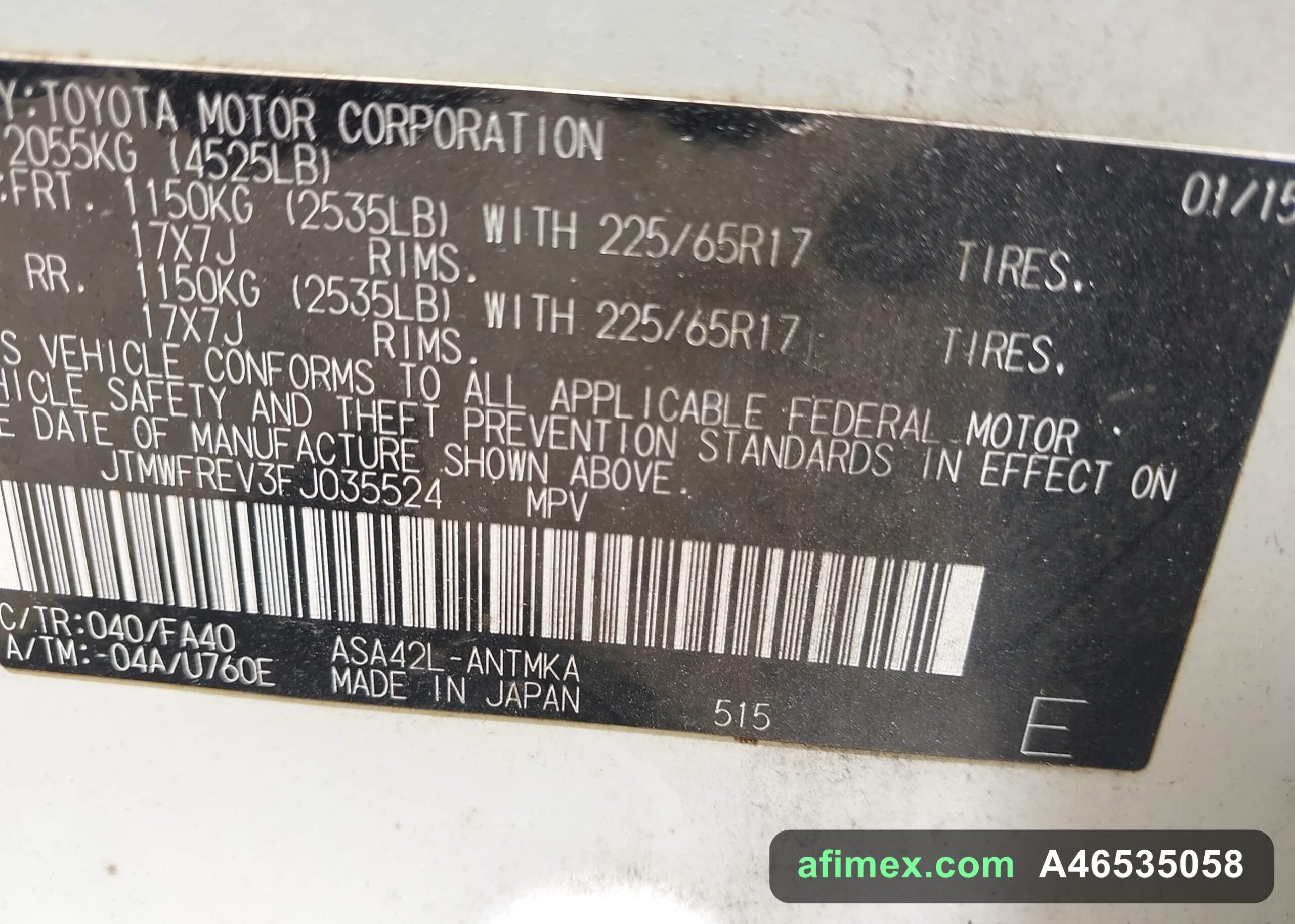 2015 Toyota RAV4 for sale in Mauritania - Ref A46535058, photo 9
