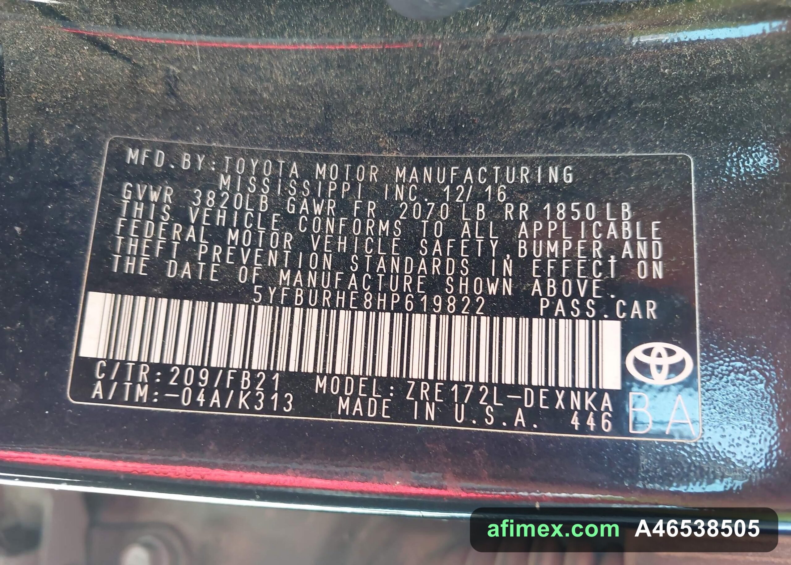 2017 Toyota Corolla for sale in Mauritania - Ref A46538505, photo 9