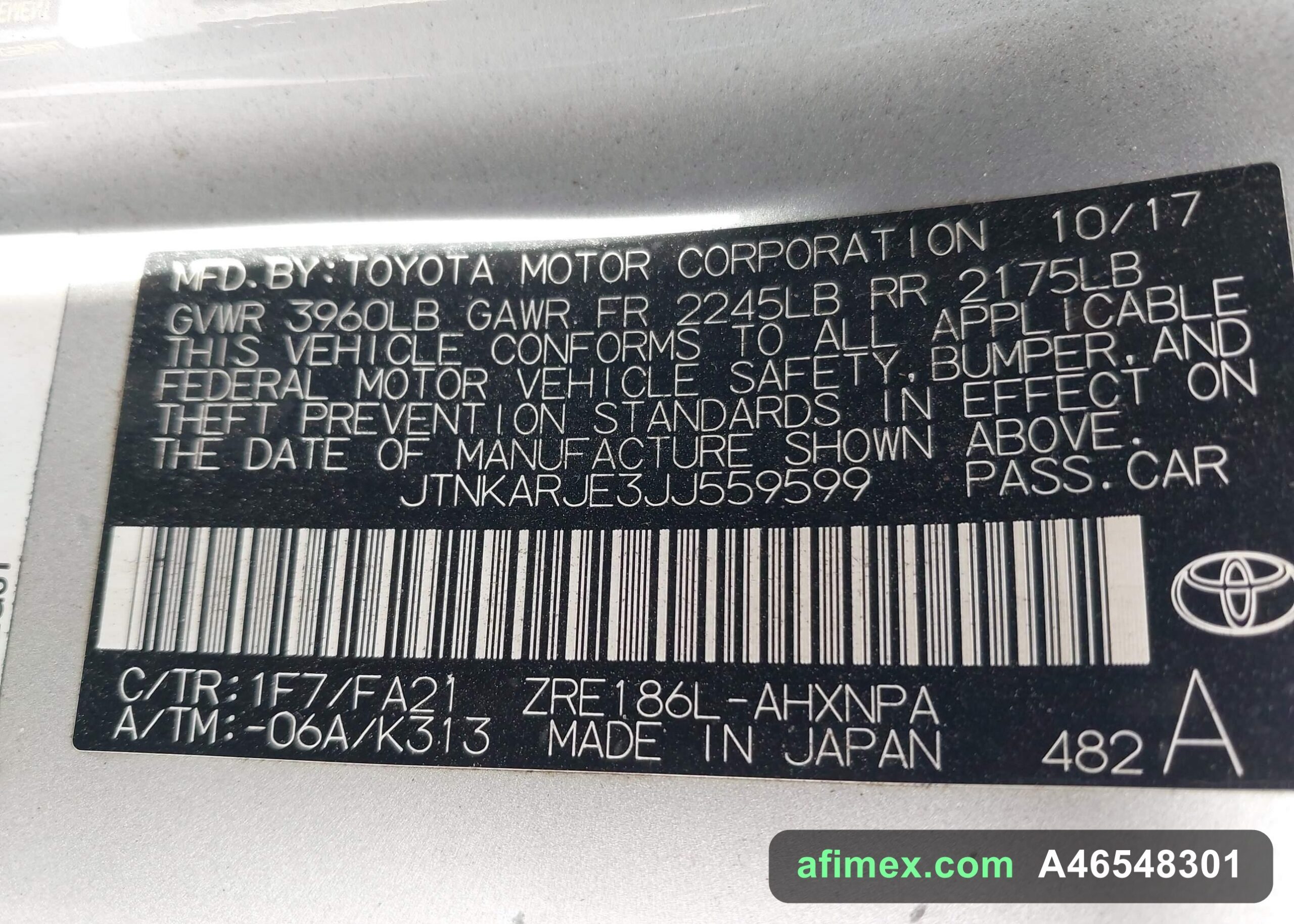 2018 Toyota Corolla for sale in Mauritania - Ref A46548301, photo 9