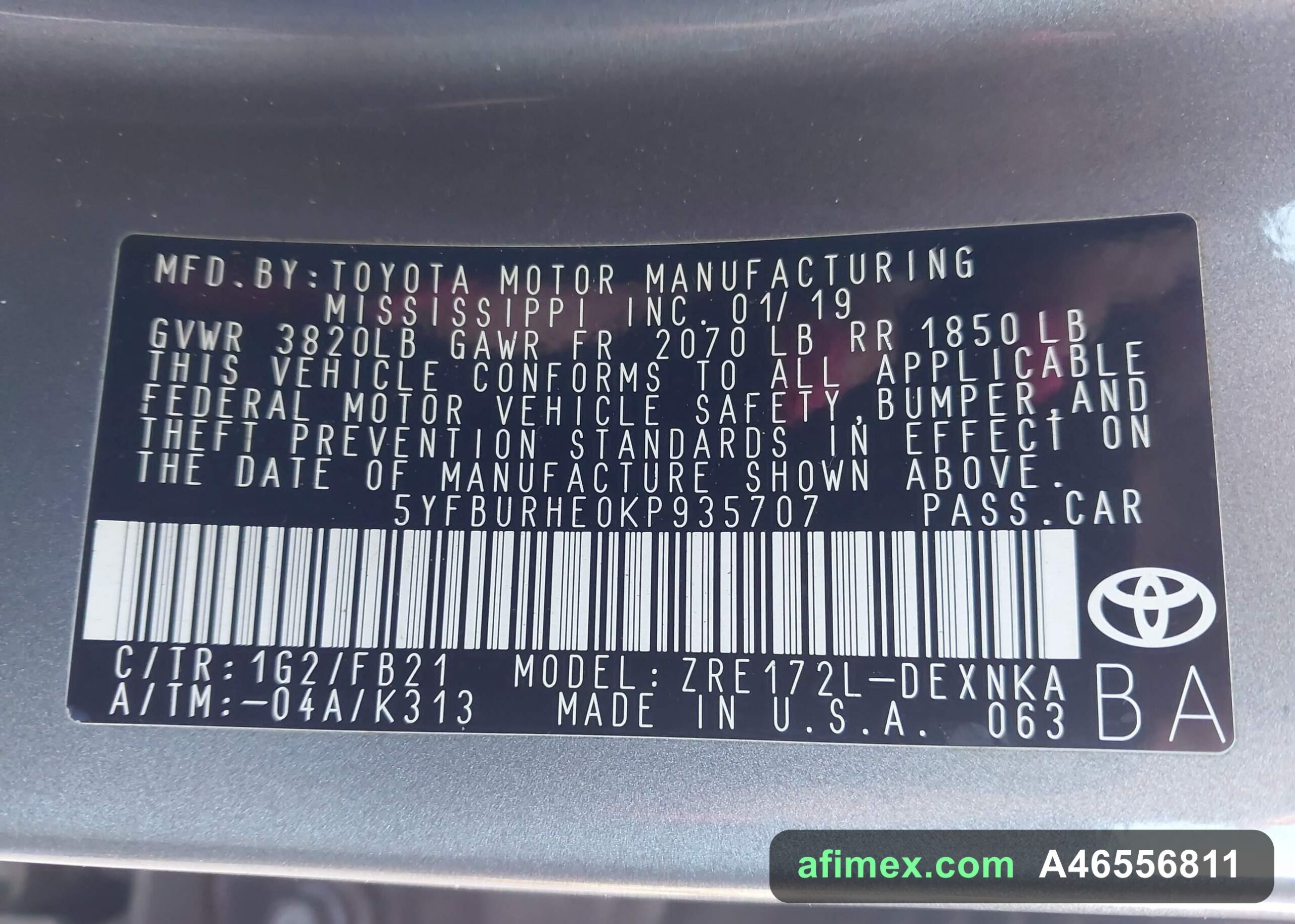 2019 Toyota Corolla for sale in Mauritania - Ref A46556811, photo 9