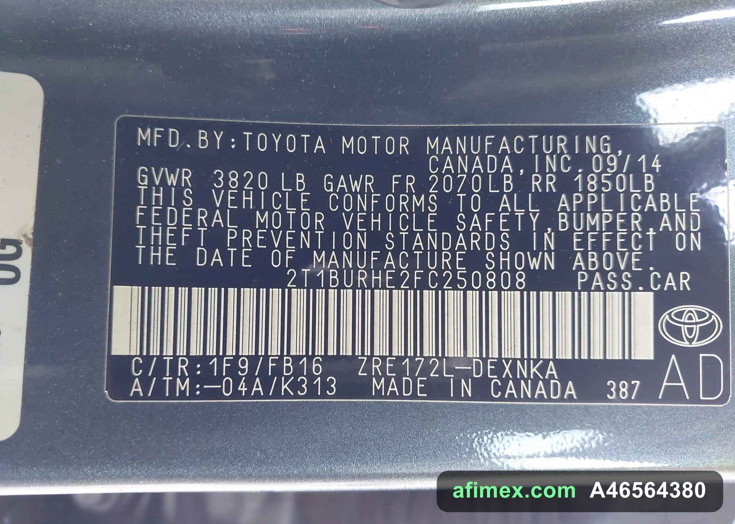 2015 Toyota Corolla for sale in Mauritania - Ref A46564380, photo 9