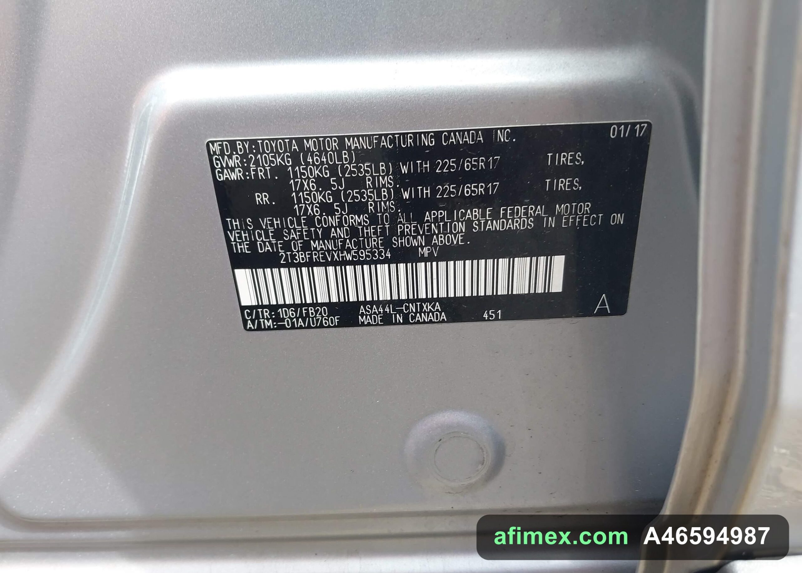 2017 Toyota RAV4 for sale in Mauritania - Ref A46594987, photo 9