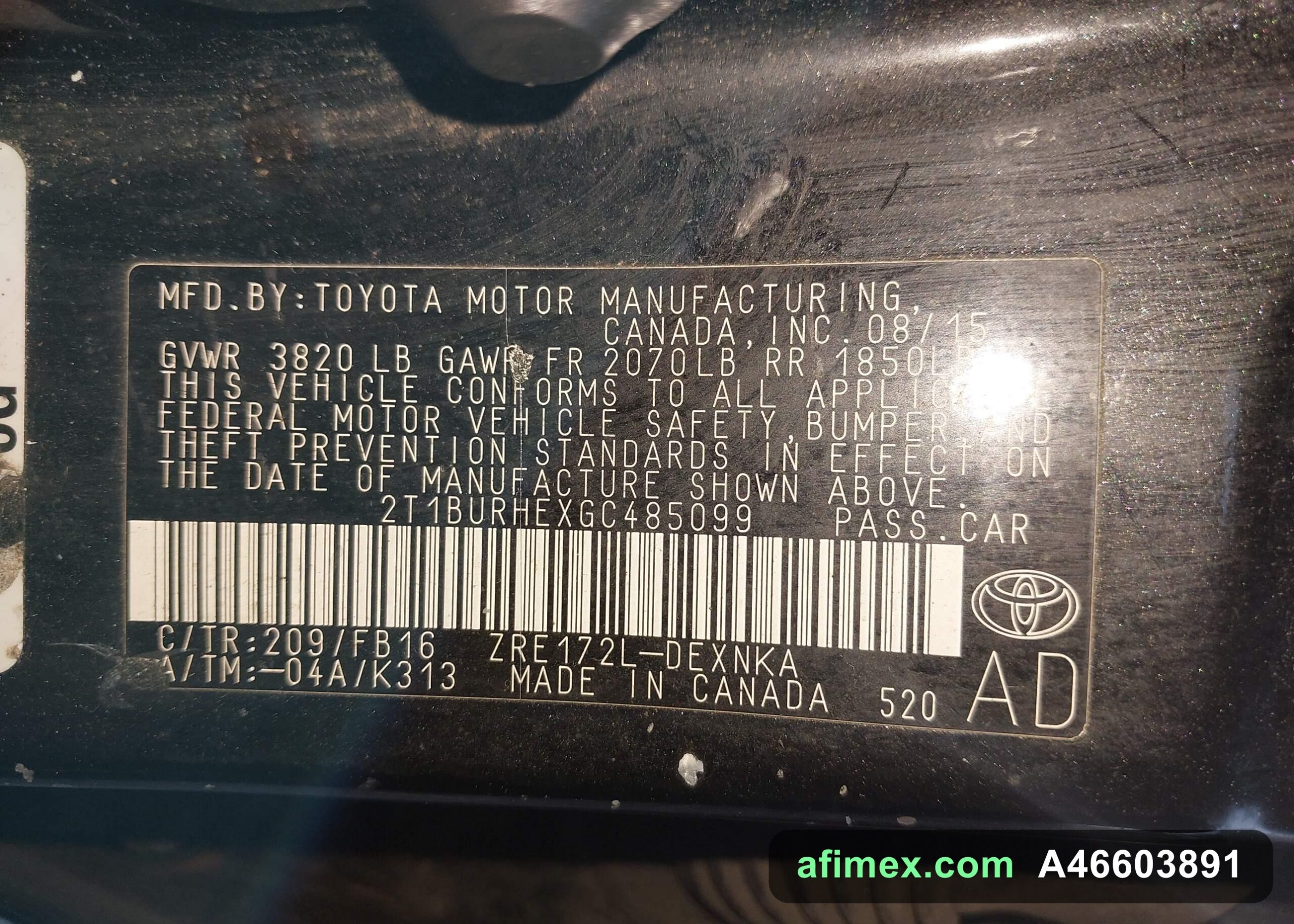2016 Toyota Corolla for sale in Mauritania - Ref A46603891, photo 9