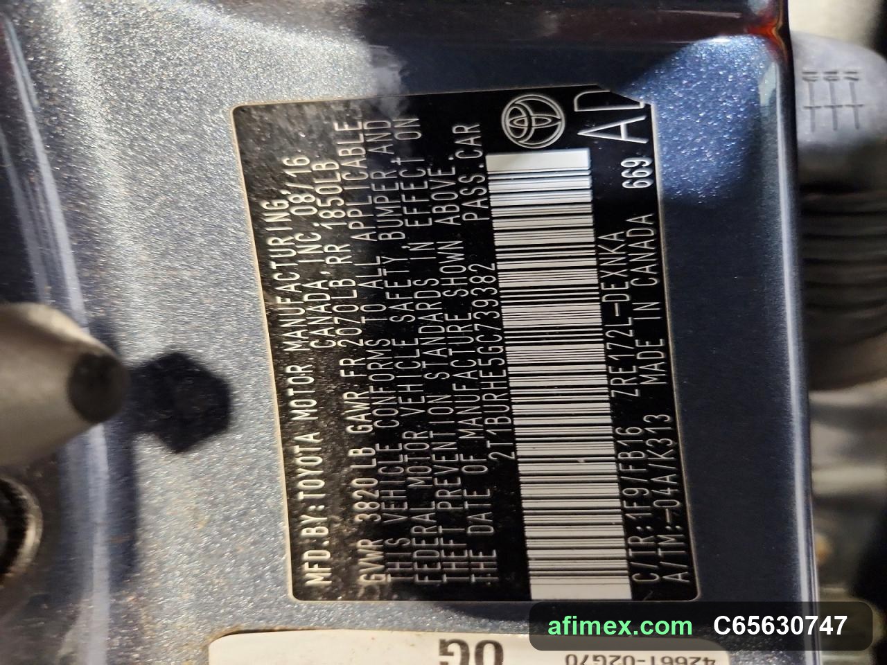 2016 Toyota Corolla for sale in Mauritania - Ref C65630747, photo 13