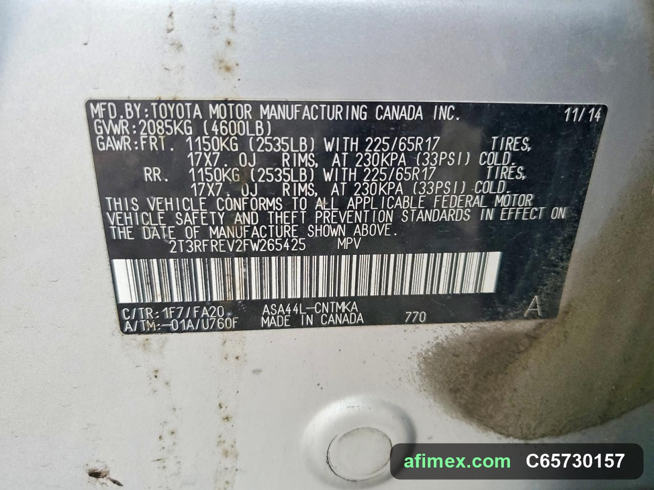 2015 Toyota RAV4 for sale in Mauritania - Ref C65730157, photo 13