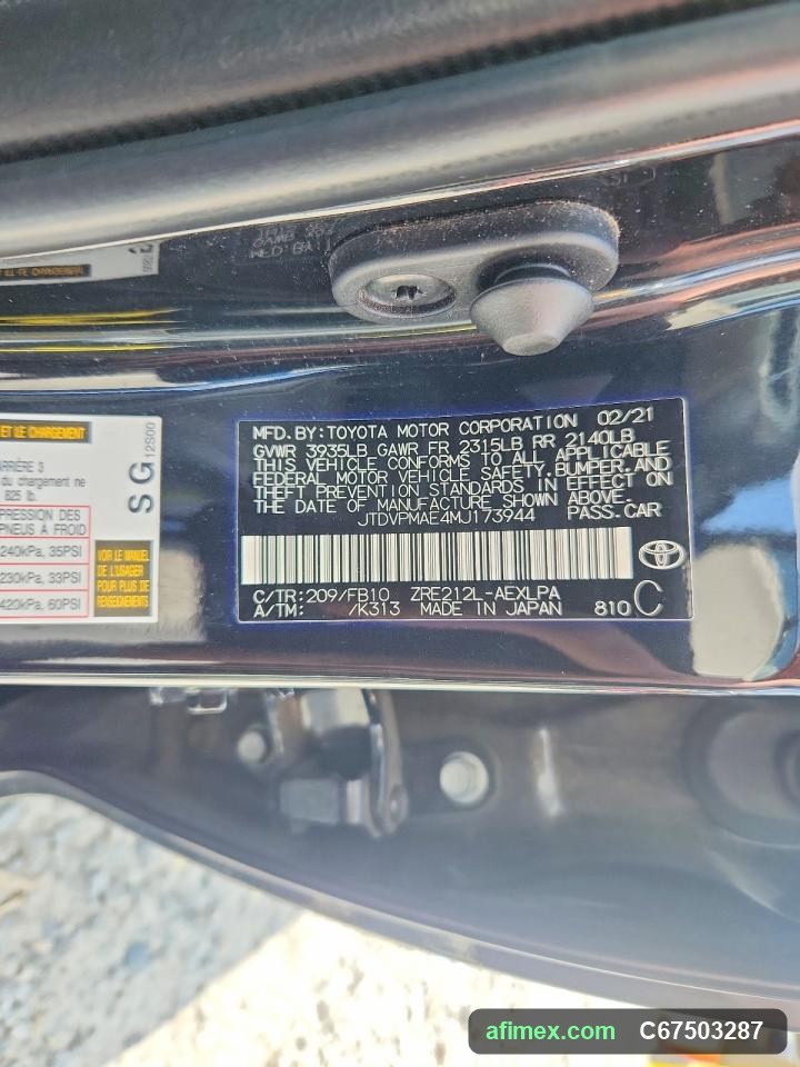 2021 Toyota Corolla for sale in Mauritania - Ref C67503287, photo 12