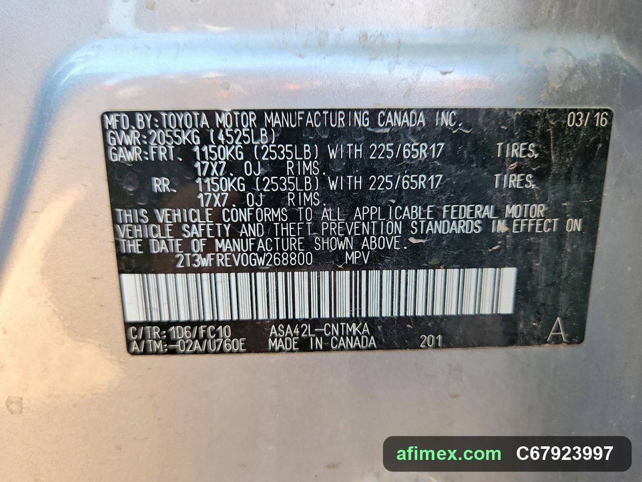 2016 Toyota RAV4 for sale in Mauritania - Ref C67923997, photo 13