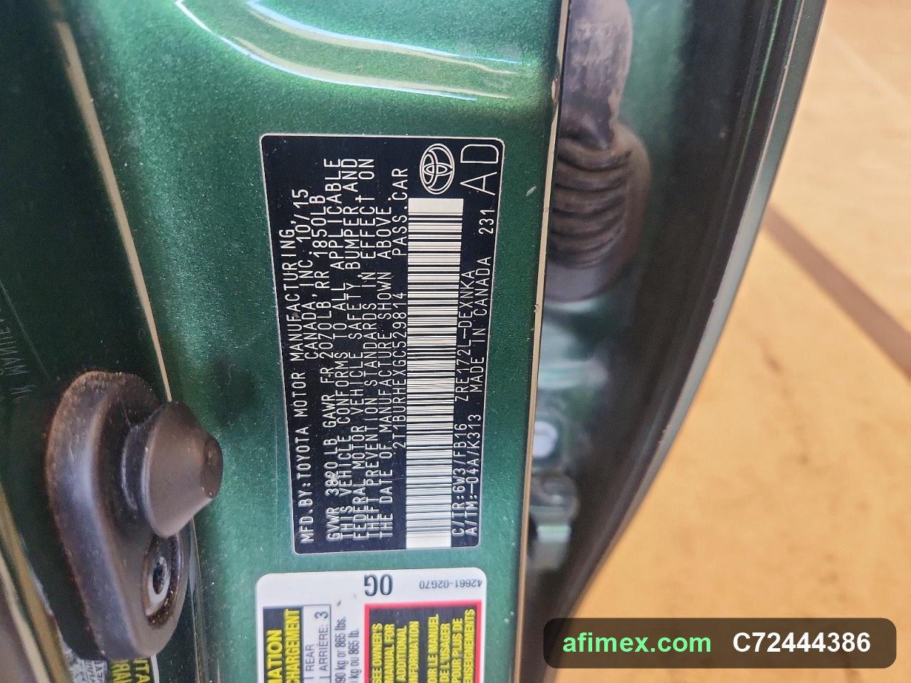 2016 Toyota Corolla for sale in Mauritania - Ref C72444386, photo 12