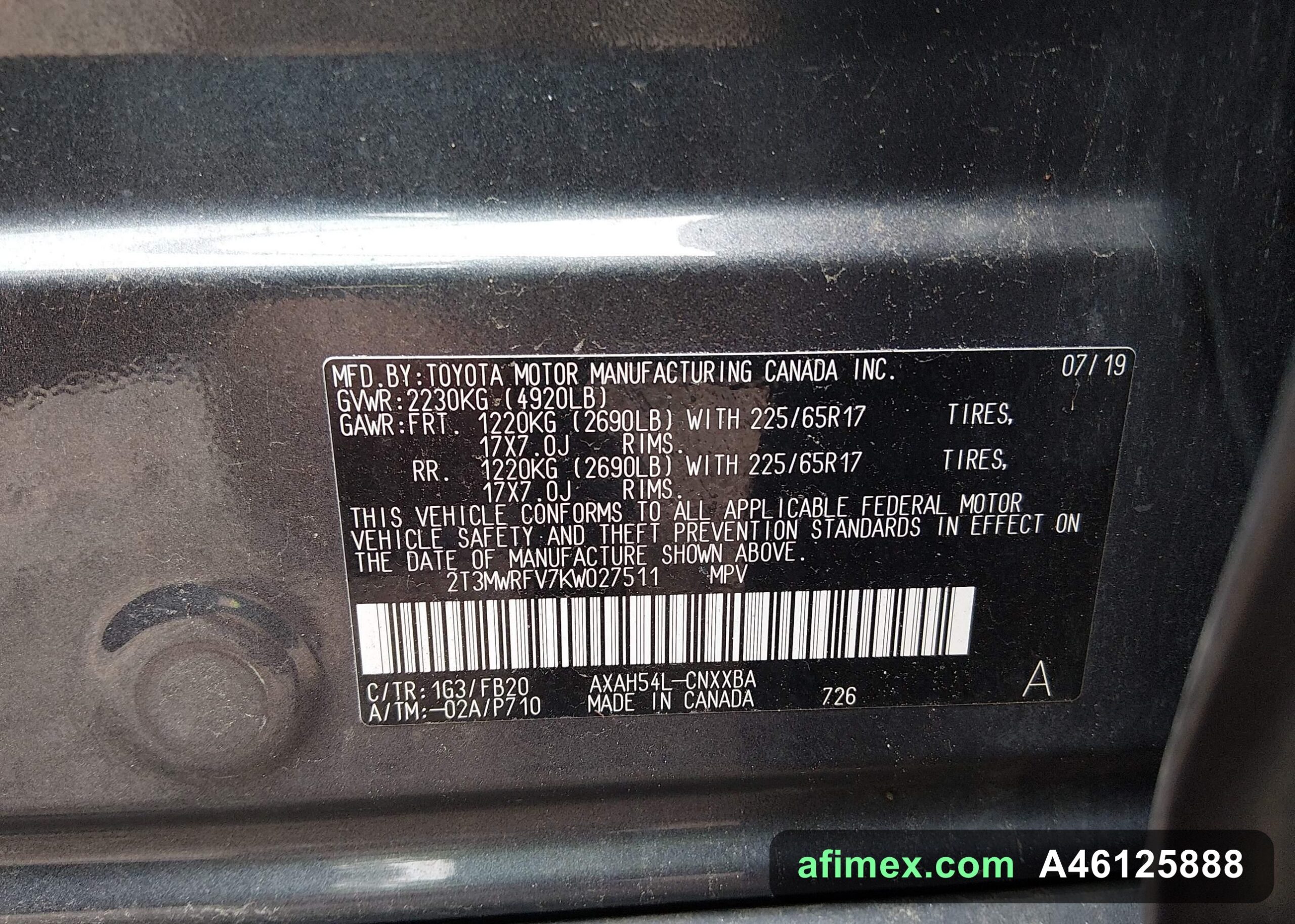 2019 Toyota RAV4 for sale in Mauritania - Ref A46125888, photo 9