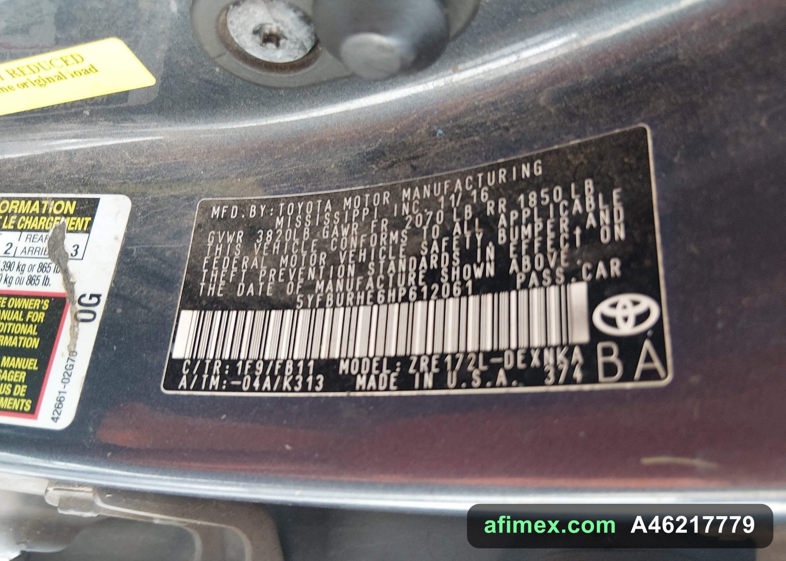 2017 Toyota Corolla for sale in Mauritania - Ref A46217779, photo 9
