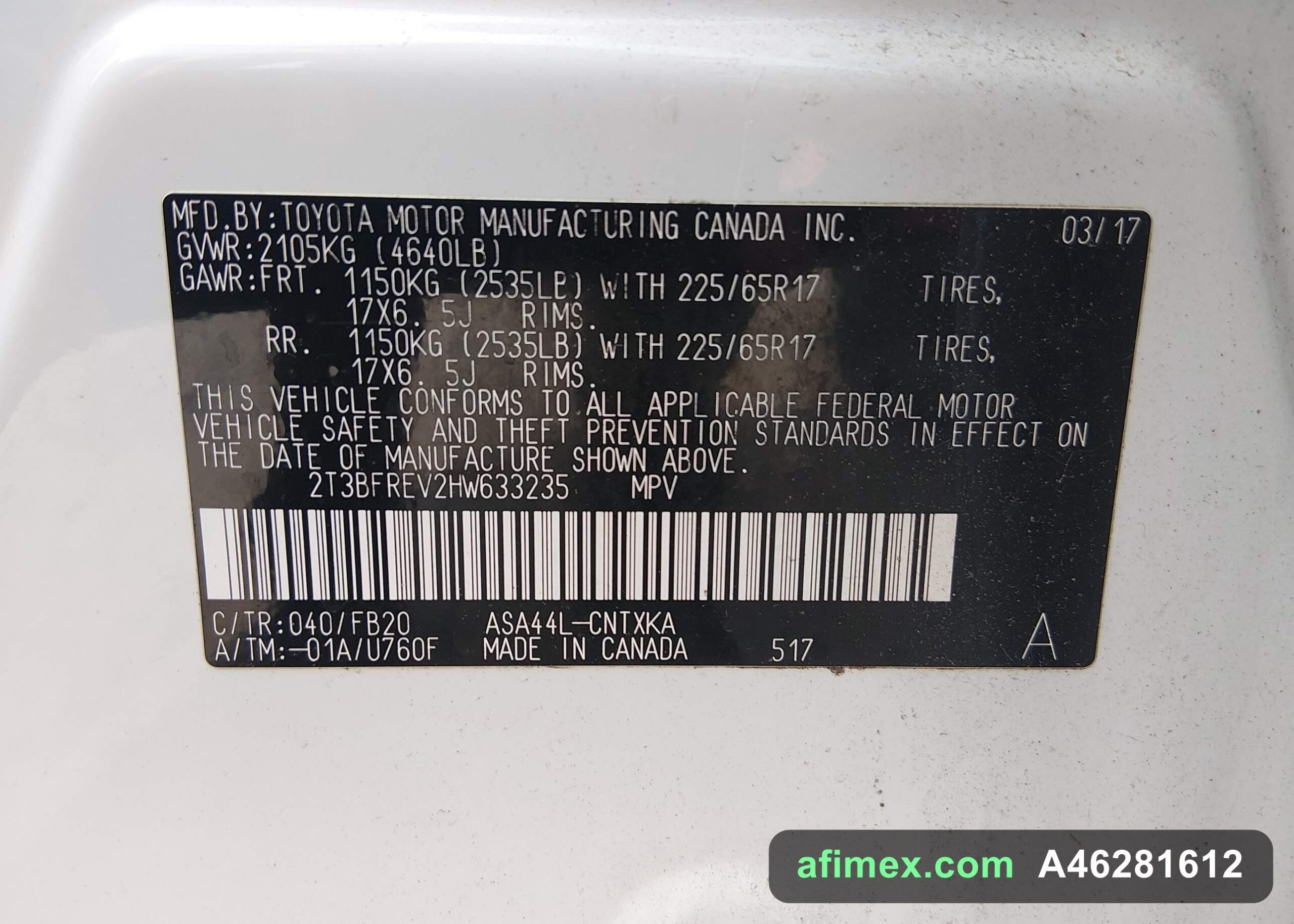 2017 Toyota RAV4 for sale in Mauritania - Ref A46281612, photo 9