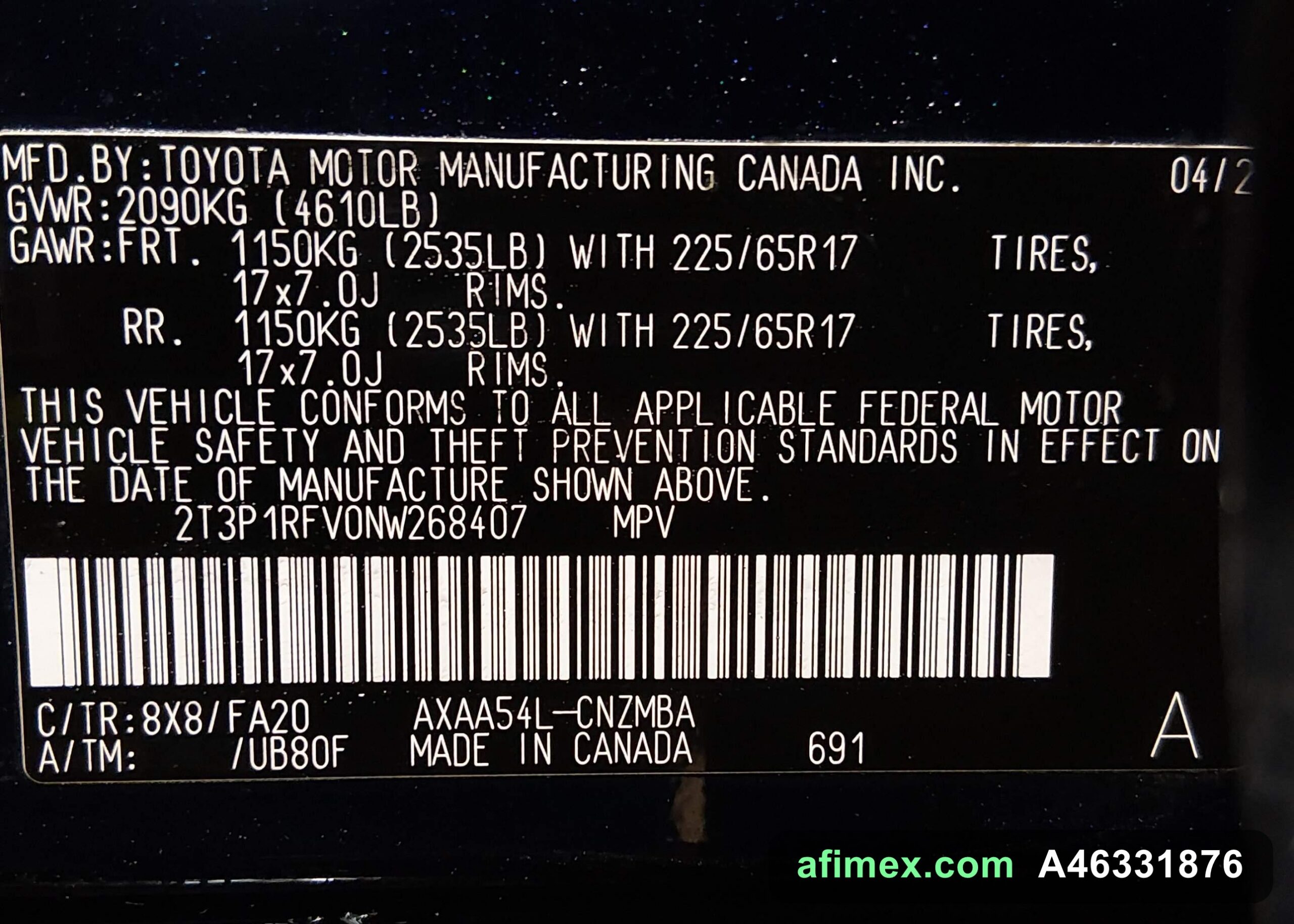 2022 Toyota RAV4 for sale in Mauritania - Ref A46331876, photo 9